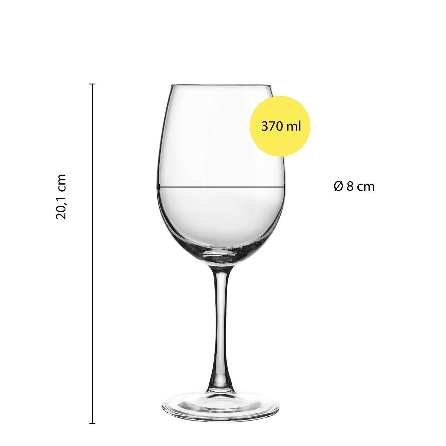 ECHTWERK Weißweinglas »Weingläser-Set, ca. 370 ml« aus hochwertigem Glas mit zeitlosem Design