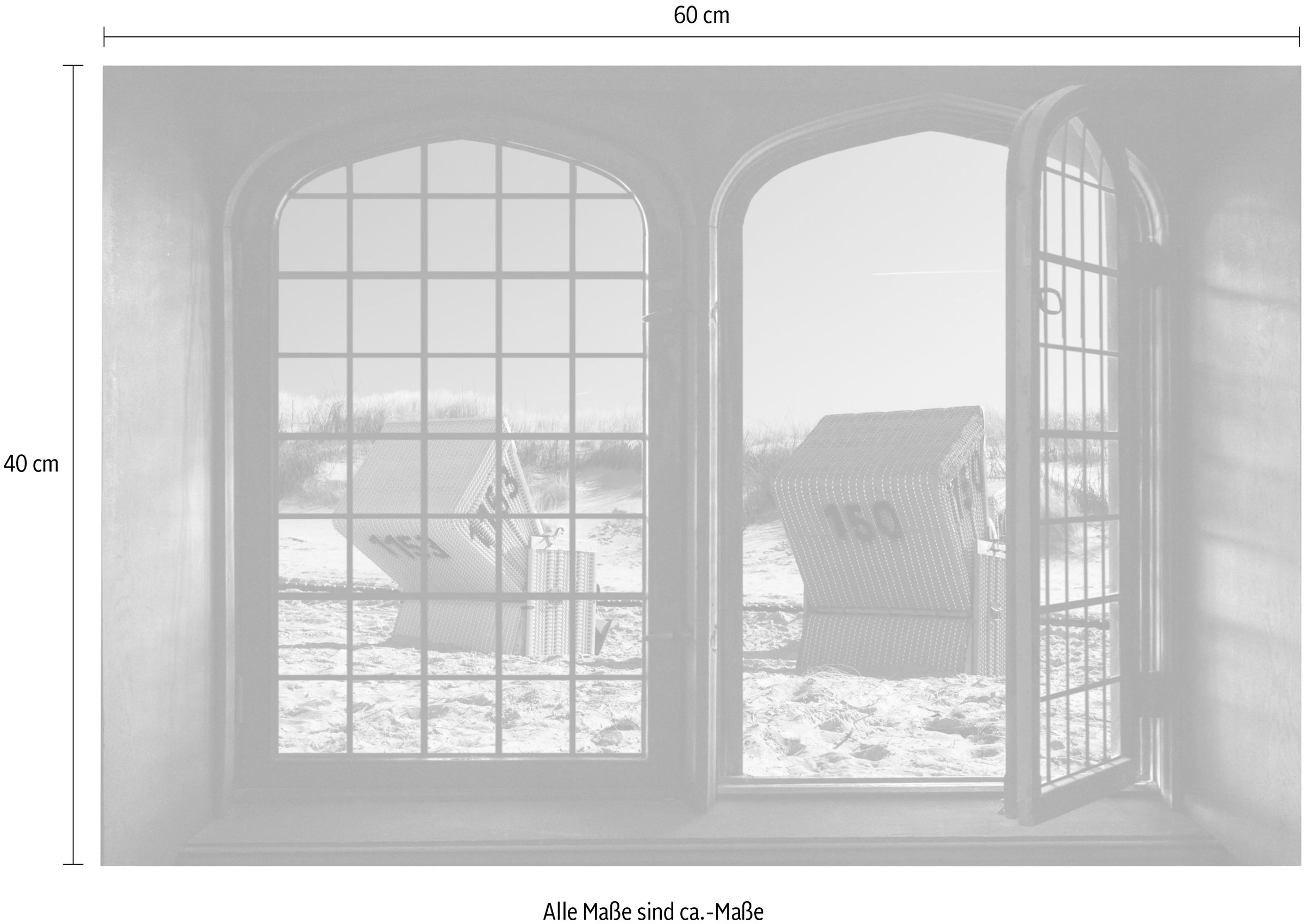 queence Wandsticker »Strandkörbe«, Wandsticker, Wandbild, selbstklebend, 3D, Fenster