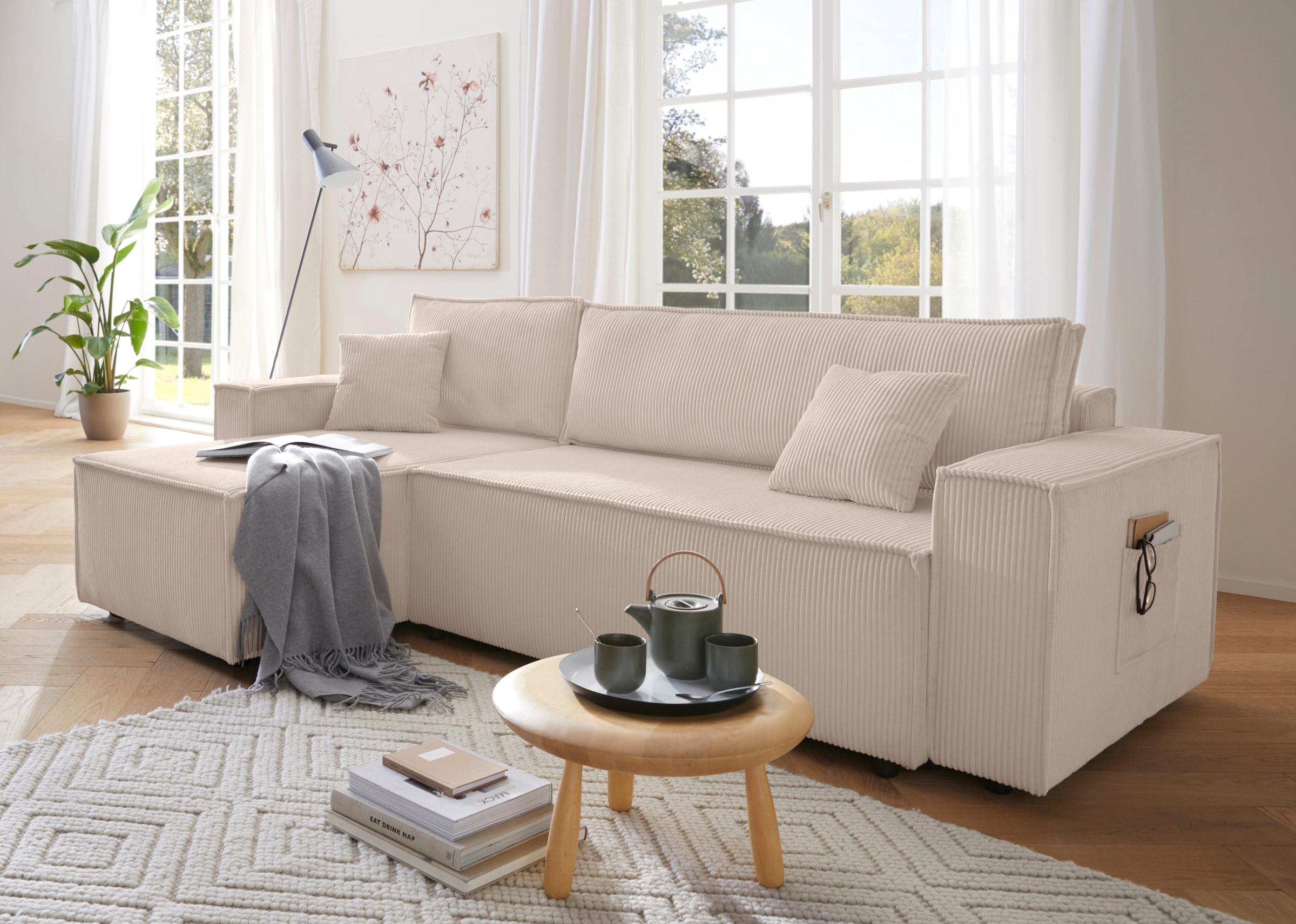 OTTO home Ecksofa »CASSI, 241cm, L-Form, Schlafsofa, Dauerschläfer, Boxspri günstig online kaufen