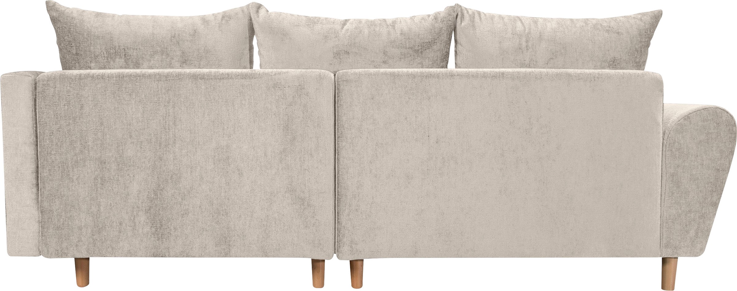 COLLECTION AB Ecksofa »Reims L-Form«, Ottomane beidseitig montierbar, inkl. Bettfunktion und Hocker