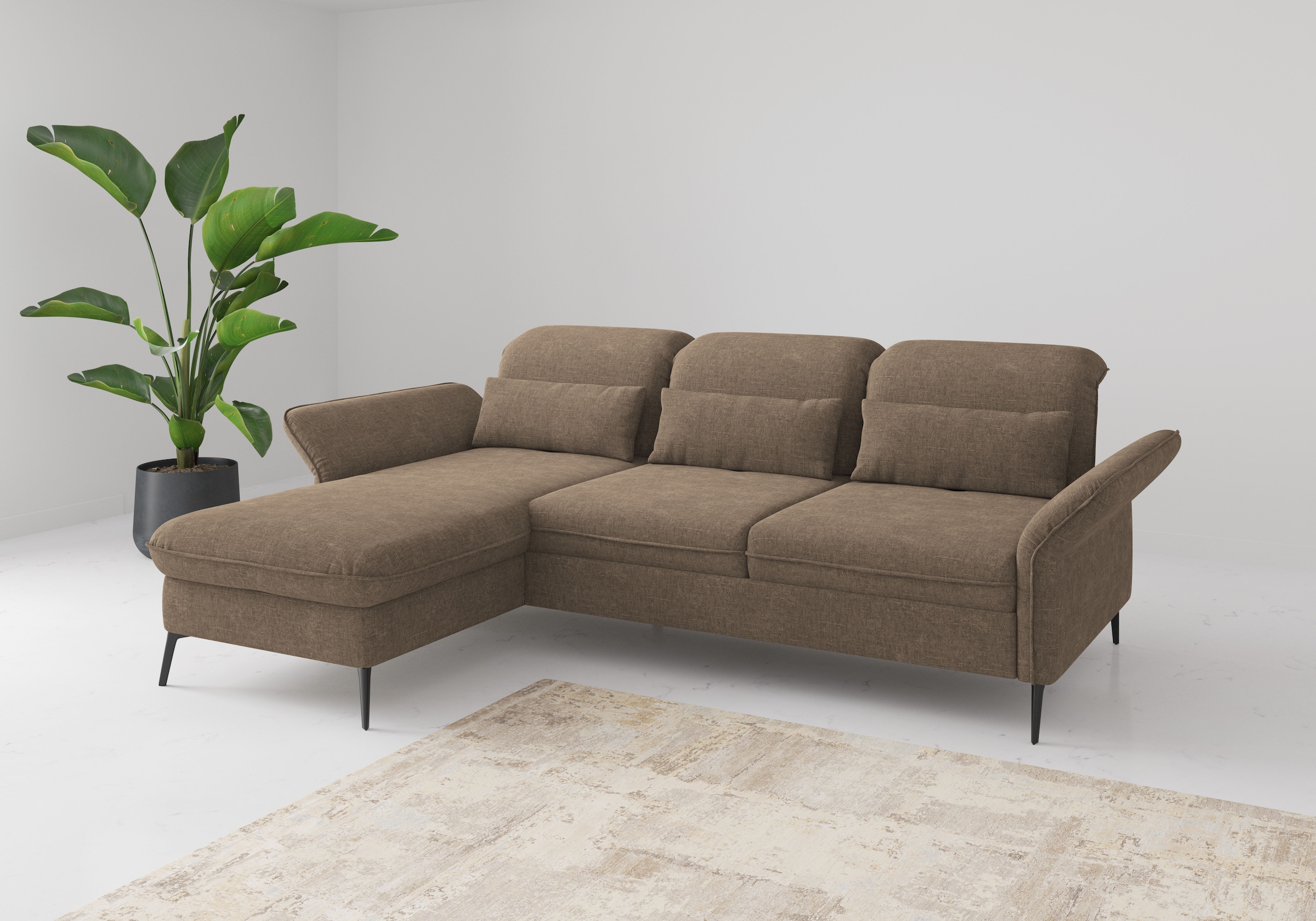 sit&more Ecksofa »Emely, inkl. Sitztiefenverstellung« wahlweise mit Bettfun günstig online kaufen