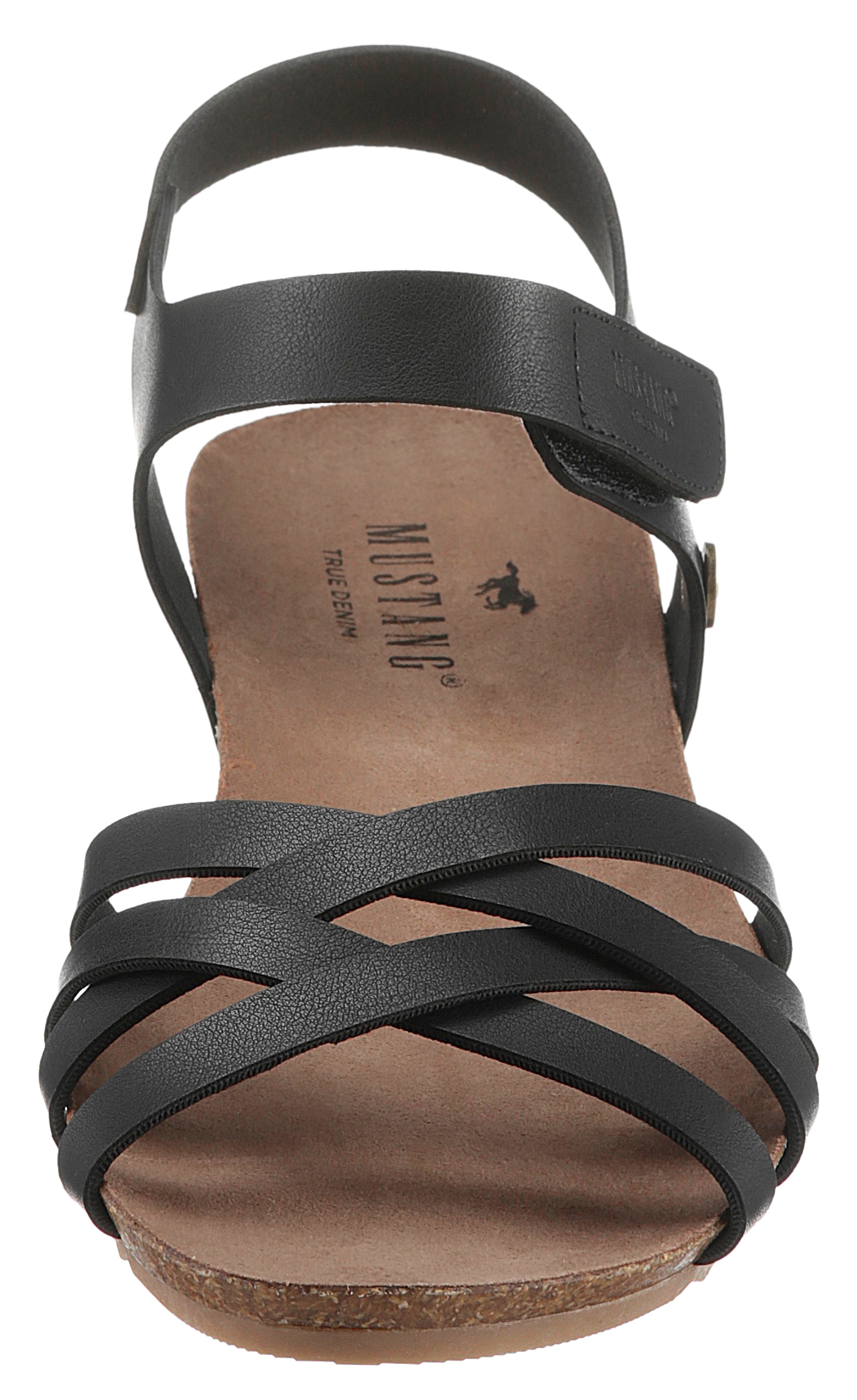 Mustang Shoes Riemchensandale, Sommerschuh, Sandalette, Klettschuh, mit Klettverschluss-Riemchen