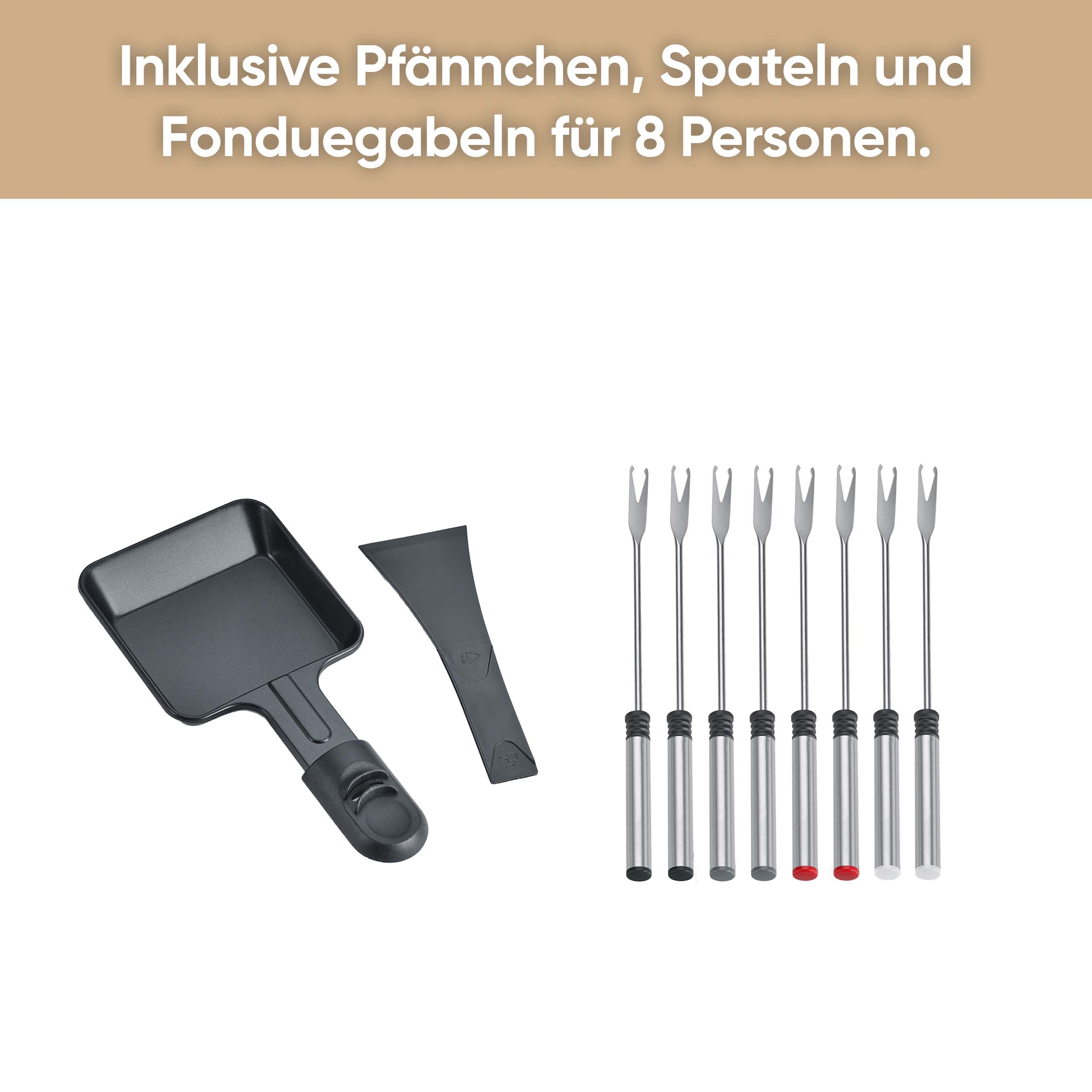 Severin Raclette und Fondue-Set »RG 2347« 8 Stk. Raclettepfännchen 1.400 W