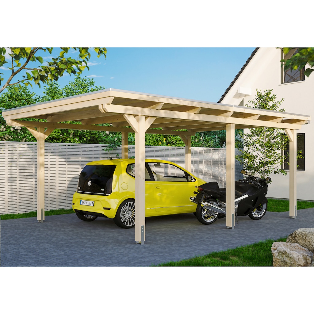 Skanholz Einzelcarport »Emsland«, Leimholz-Nordisches Fichtenholz, 341 cm, natur