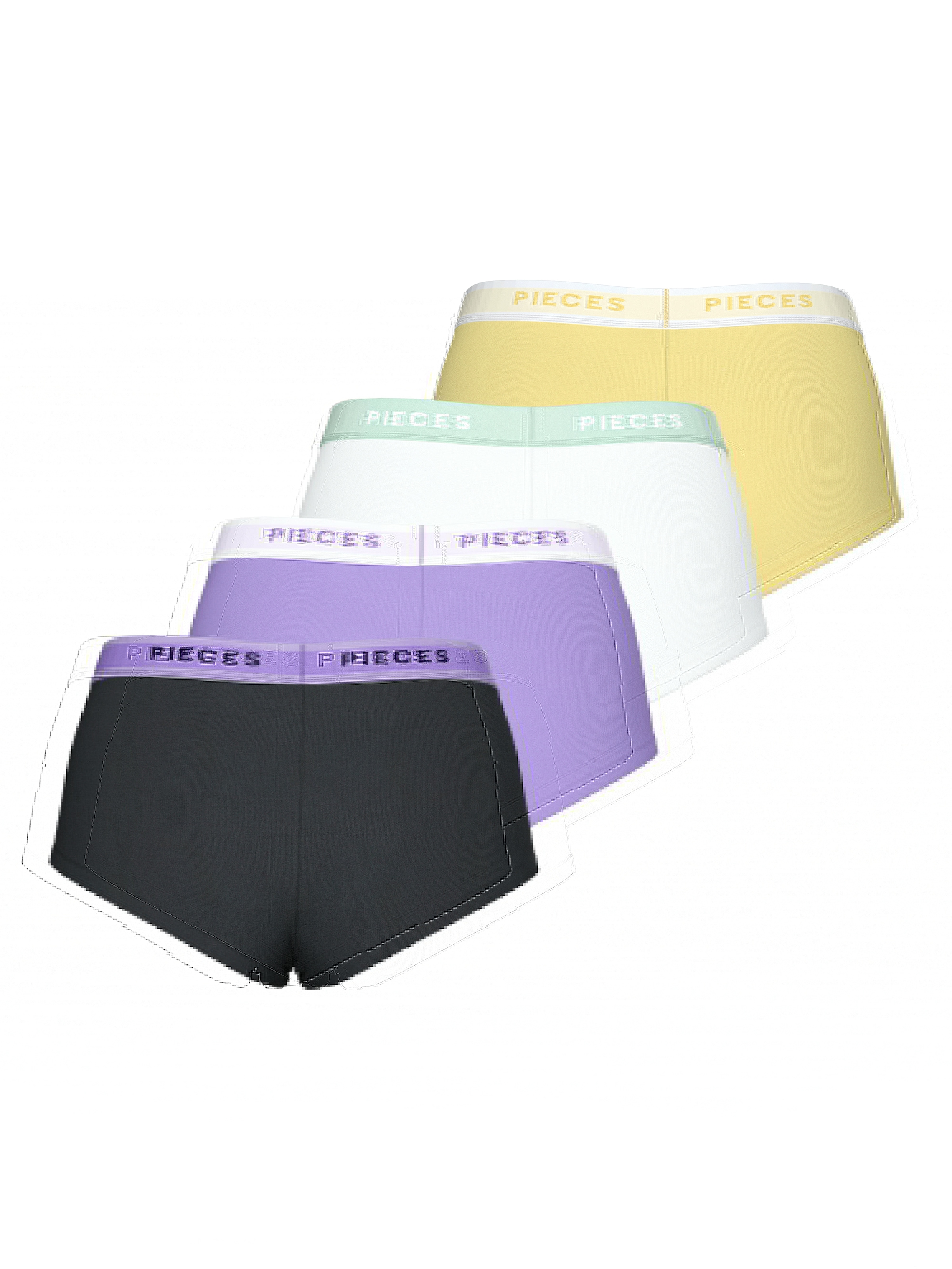 pieces Hipster »PCLOGO LADY 4 PACK SOLID NOOS BC«, (Packung, 4 St., 4er-Pack)
