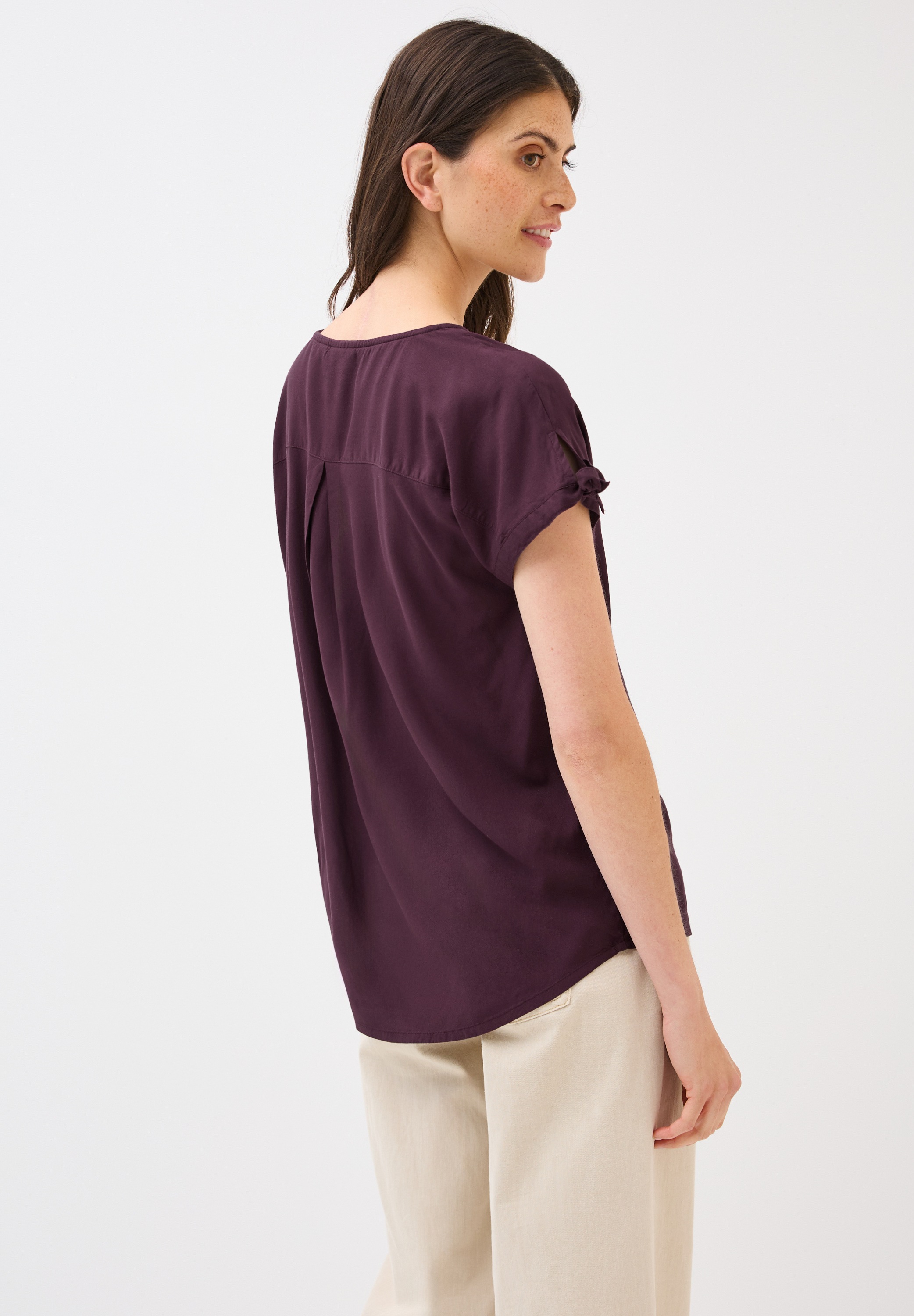 Cecil T-Shirt, Blusenshirt mit gerundetem V-Ausschnitt
