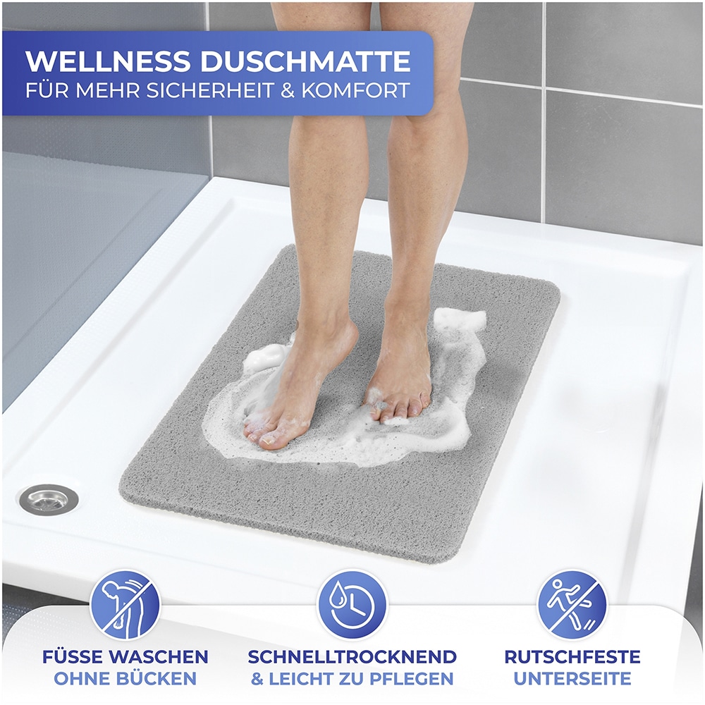 Maximex Duschmatte »Wellness« schnell trocknend Reinigung und Massage der Füße, rutschfester Netzboden, Wasserablauf