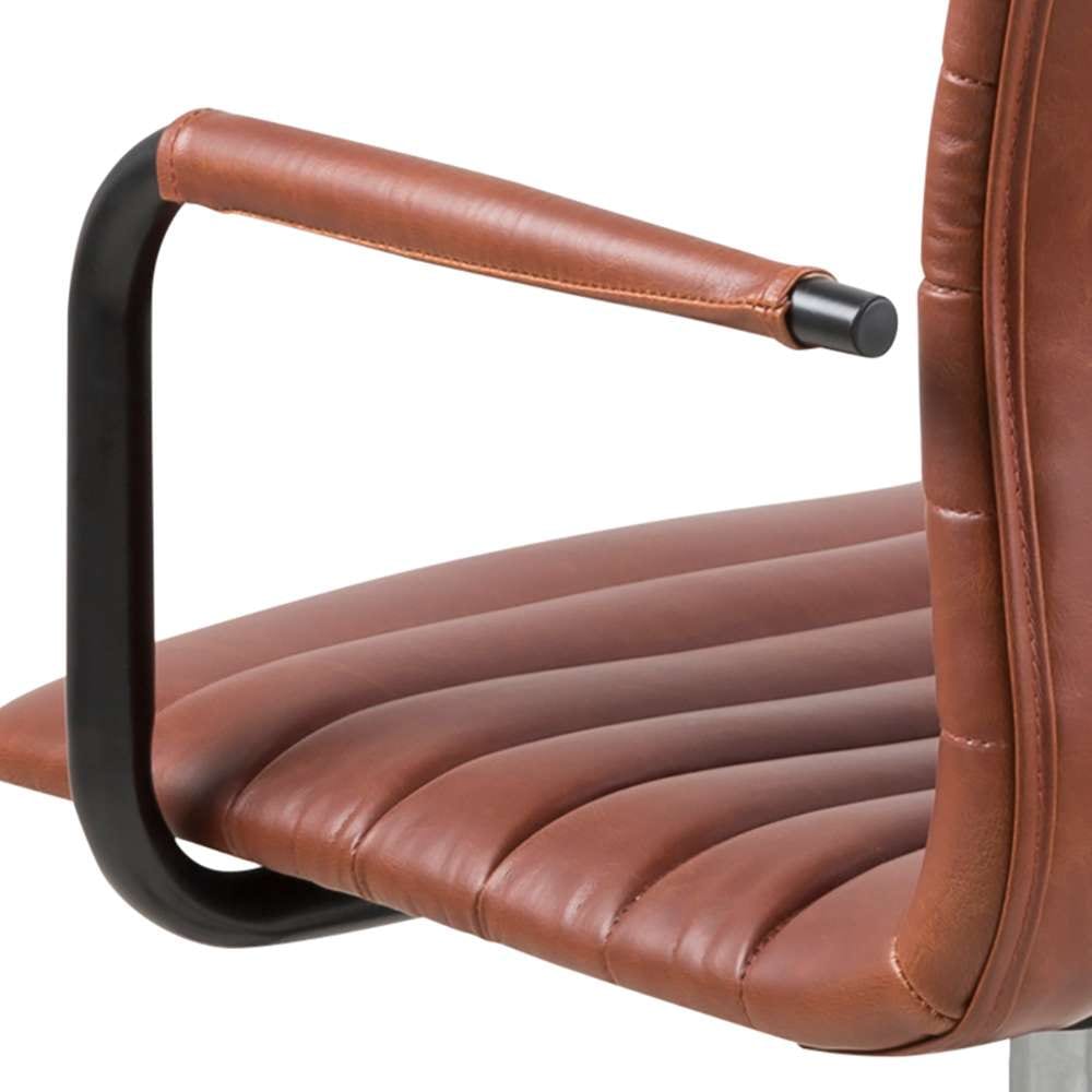 ACTONA GROUP Schreibtischstuhl »Winslow«, Kunstleder, Drehstuhl, Chefsessel, Höhenverstellbar, Armlehne, Cognac Braun