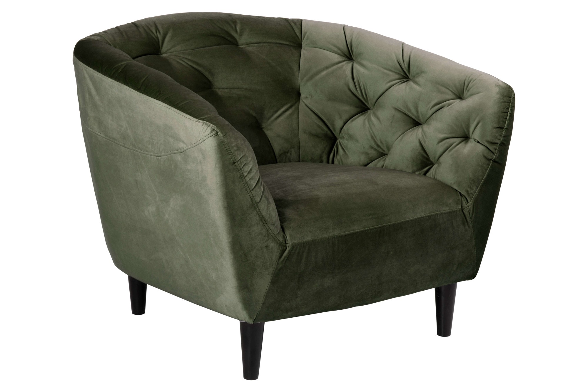 ACTONA GROUP Loungesessel »Ria Armlehnstuhl, Polstersessel, Einzelsofa, Relaxsessel,«, 1-Sitzer, Samtstoff, Massivholz-Beine, Taschenfederkern, Tufting