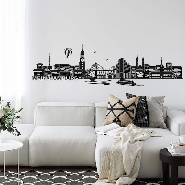 Wandtattoo Skyline St.) Wall-Art Hamburg »XXL 120cm«, bestellen (1 Raten auf Stadt