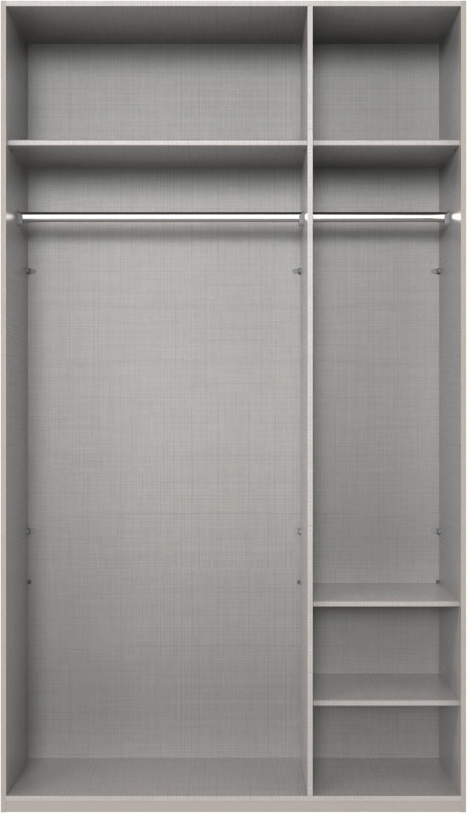 Wimex Kleiderschrank »Mugano,in 8 Breiten,3 Höhen,2 Tiefen, viele Farben, Made in Germany«, (in Basic oder Premium Ausstattung mit 2 weiteren Einlegeböden), mit langen oder kurzen Griffen aus Metall, mit oder ohne Spiegel