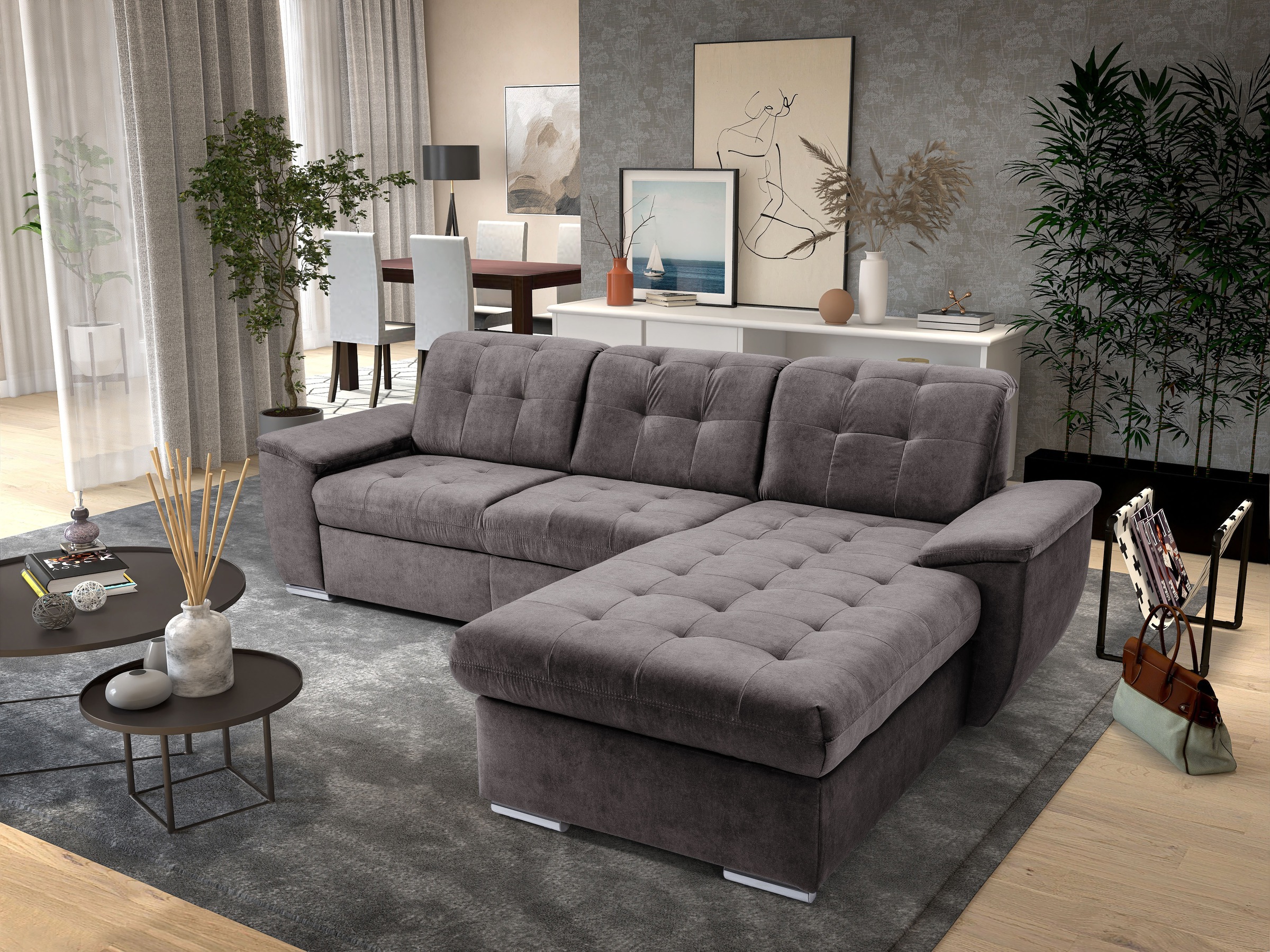 exxpo - sofa fashion Ecksofa »Derby Inkl. Kopfteilverstellung, wahlw. Bett günstig online kaufen