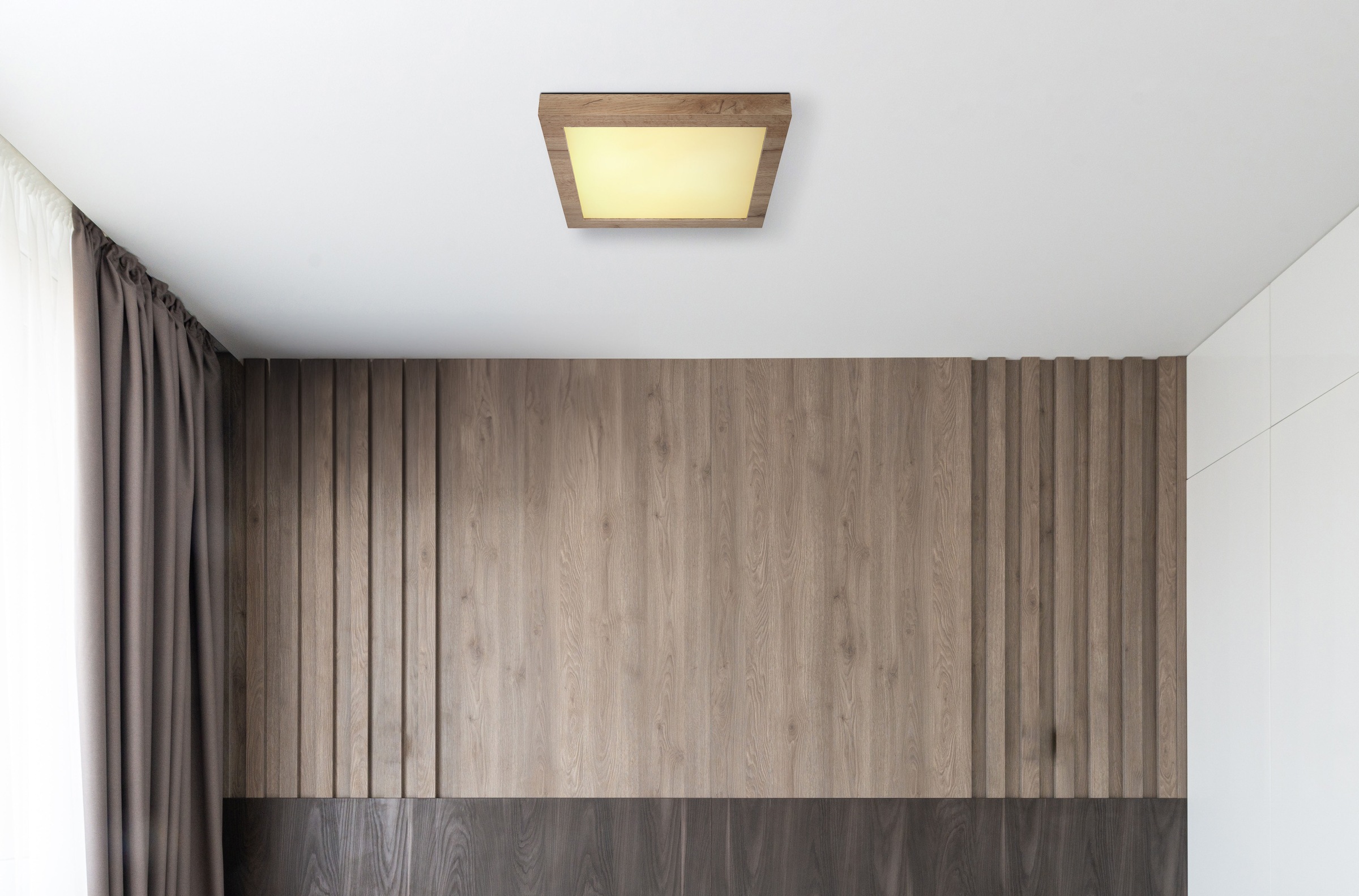 GLOBO LIGHTING LED Deckenleuchte »XAVVI« LED-Modul 1 Stk. Warmweiß Deckenlampe/holzoptik/quadratisch/3000K/Wohnzimmer/Schlafzimmer