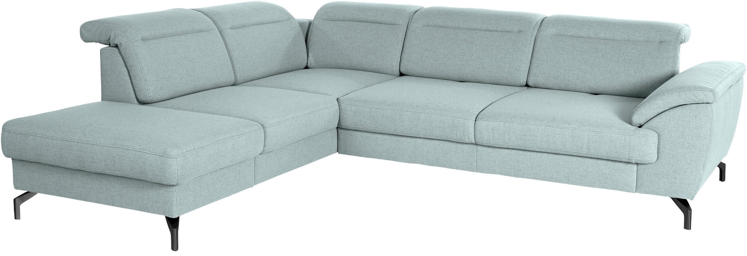 sit&more Ecksofa »Percy L-Form«, 12 cm Fußhöhe, Sitztiefenverstellung, wahlweise in 2 Fußfarben