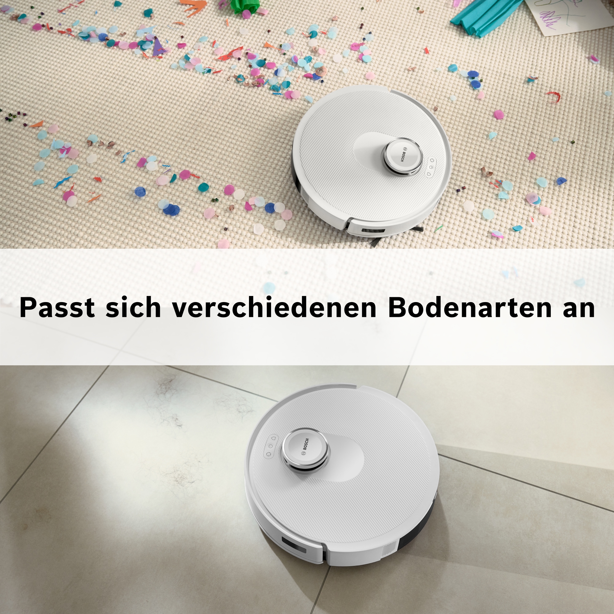 BOSCH Saugroboter »Spotless BCRD2W, Saugroboter mit Wischfunktion, 11.000 Pa Saugkraft« Trocken-Servicestation, Infrarot Navigation, Carbon Bürste