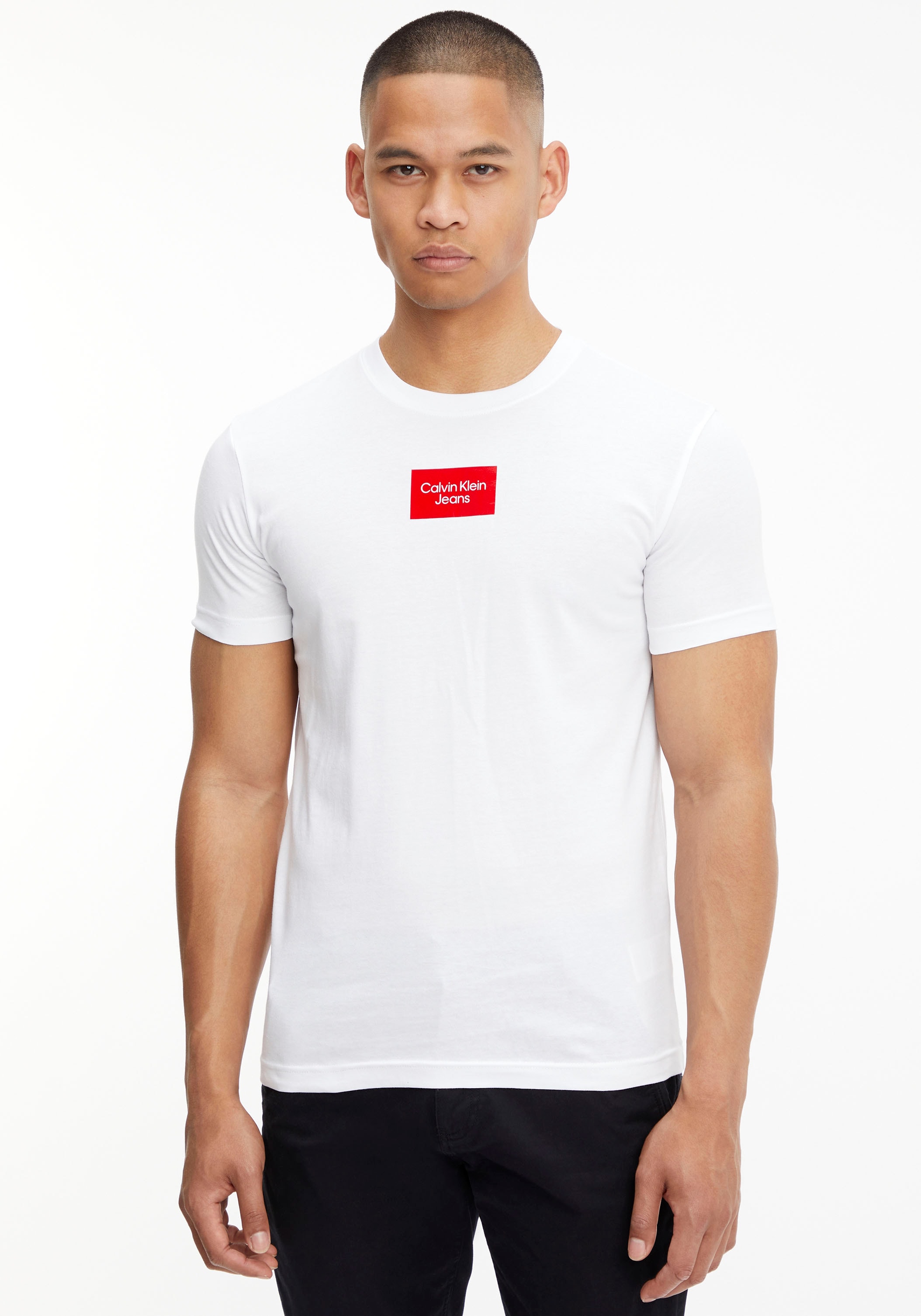 CENTER mit TEE«, online BOX Jeans Logodruck T-Shirt Calvin Klein kaufen »SMALL