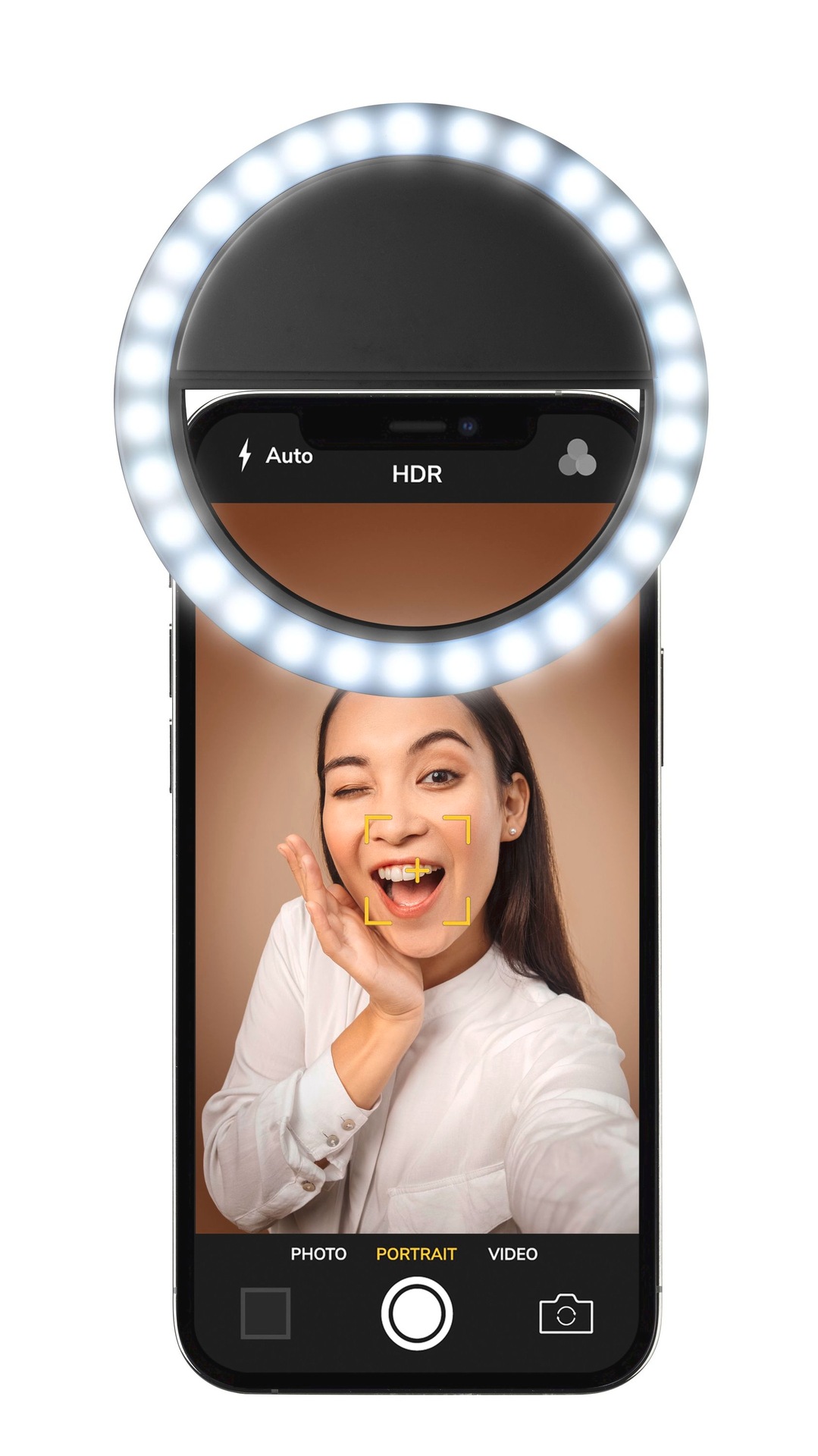 Cellularline Ringlicht »Universal Selfie Lichtring«, mit wiederaufladbarer Batterie, passt an Smartphones, Tablets oder PCs