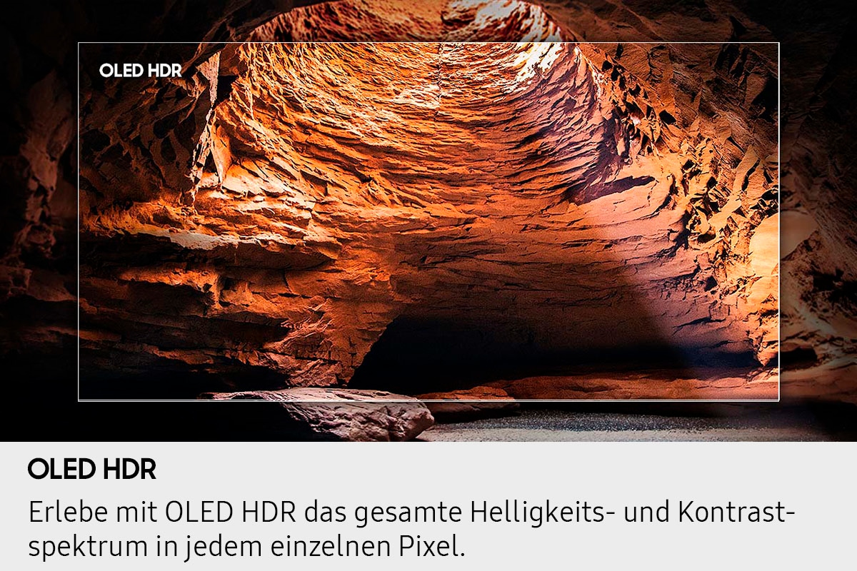 Samsung OLED-Fernseher »GQ55S85FAU«, 4K Ultra HD, Smart-TV, HDR, Dolby Atmos & AI Sound, Pantone Farben, Gaming Hub, bis zu 120Hz