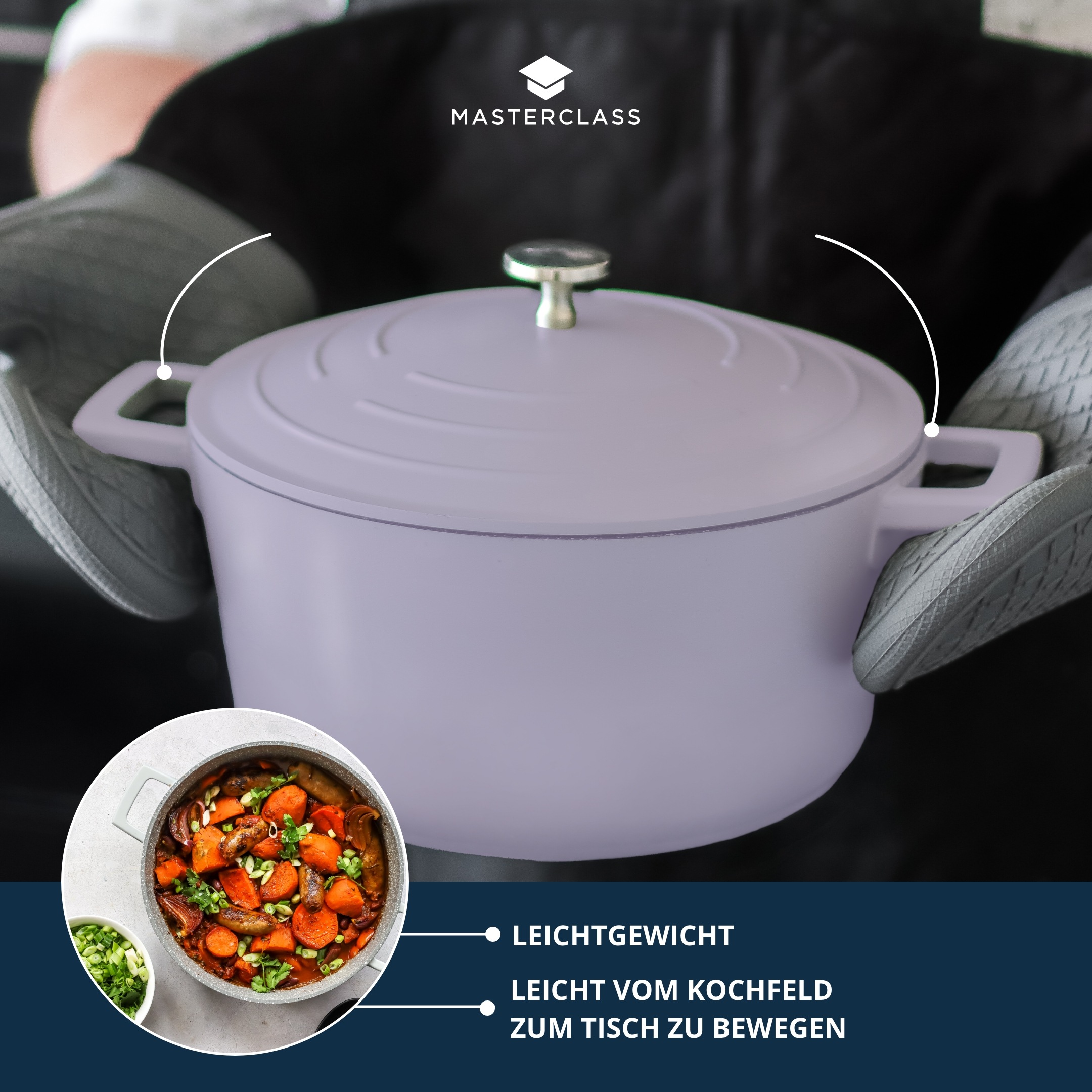 Master Class Kasserolle »MasterClass«, Aluminiumguss, 4 Liter, rund, ultraleicht, kratzfeste Antihaftbeschichtung, Induktion
