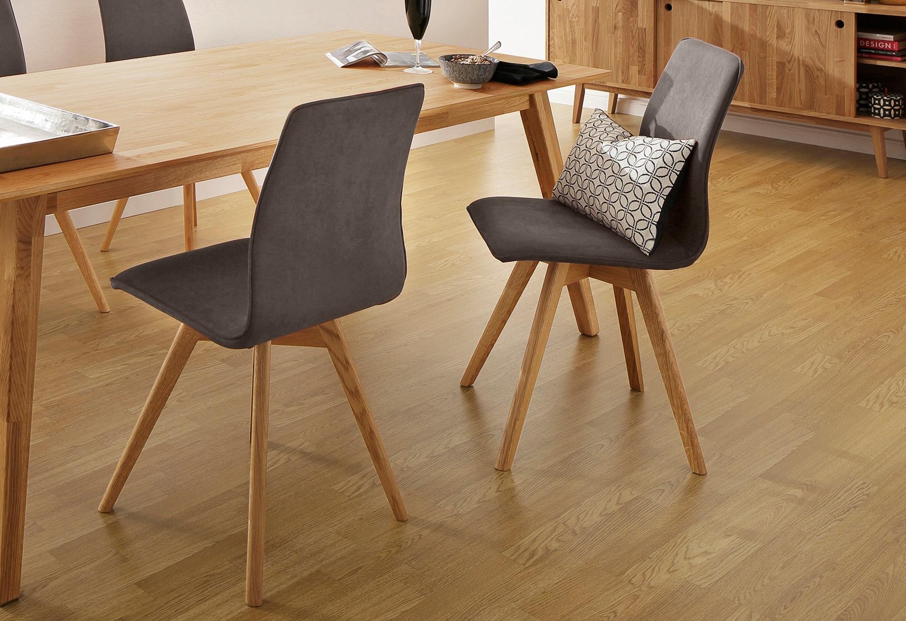andas Esszimmerstuhl »Rania«, (Set), 4 St., Luxus-Microfaser, Eiche, 2er/4er/6er-Set, Küchenstuhl