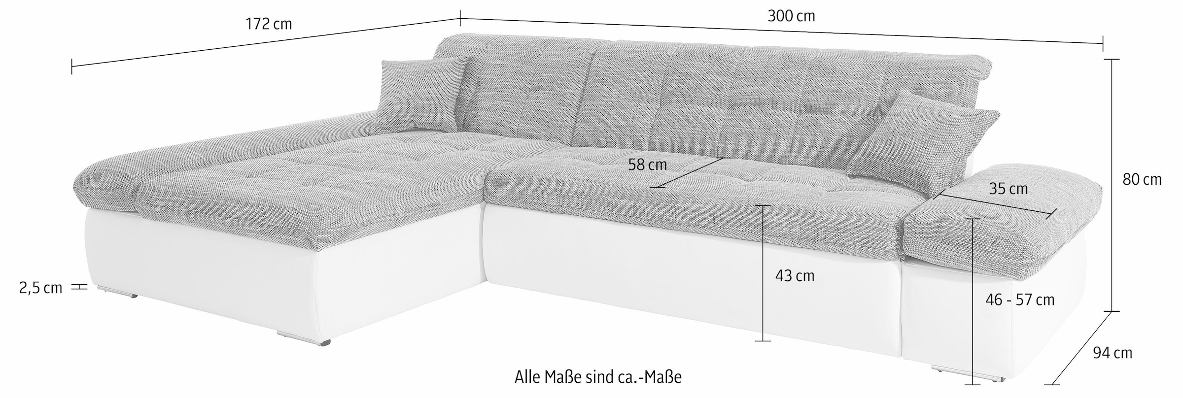 DOMO collection Ecksofa »PB Armteilverstellung XXL-Format, Moric«, online kaufen und im Bettfunktion wahlweise mit