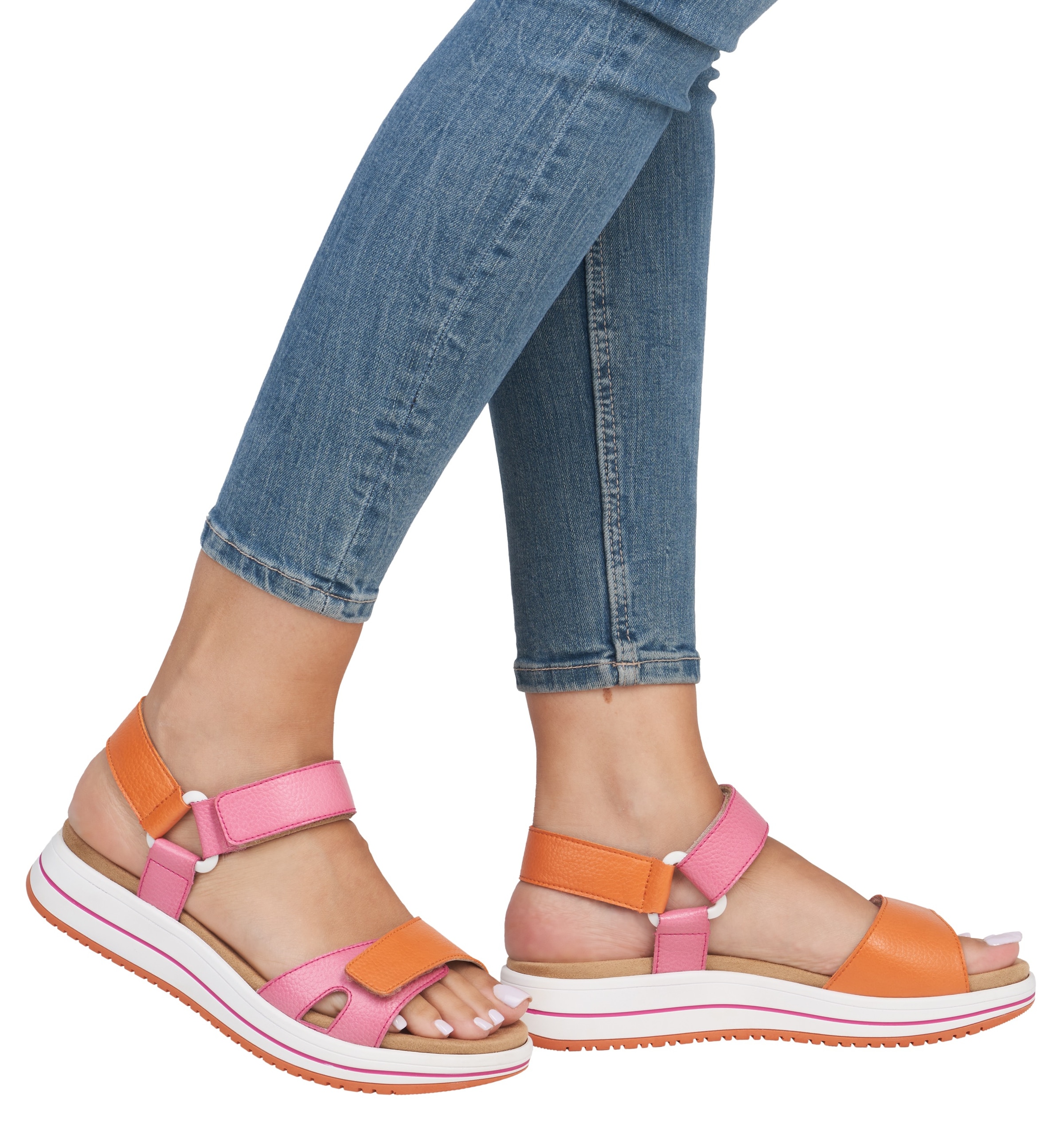 Remonte Riemchensandale »Elisabeth Hurley-Collection«, Keilabsatz, Klettschuh, Sandalette mit Plateausohle