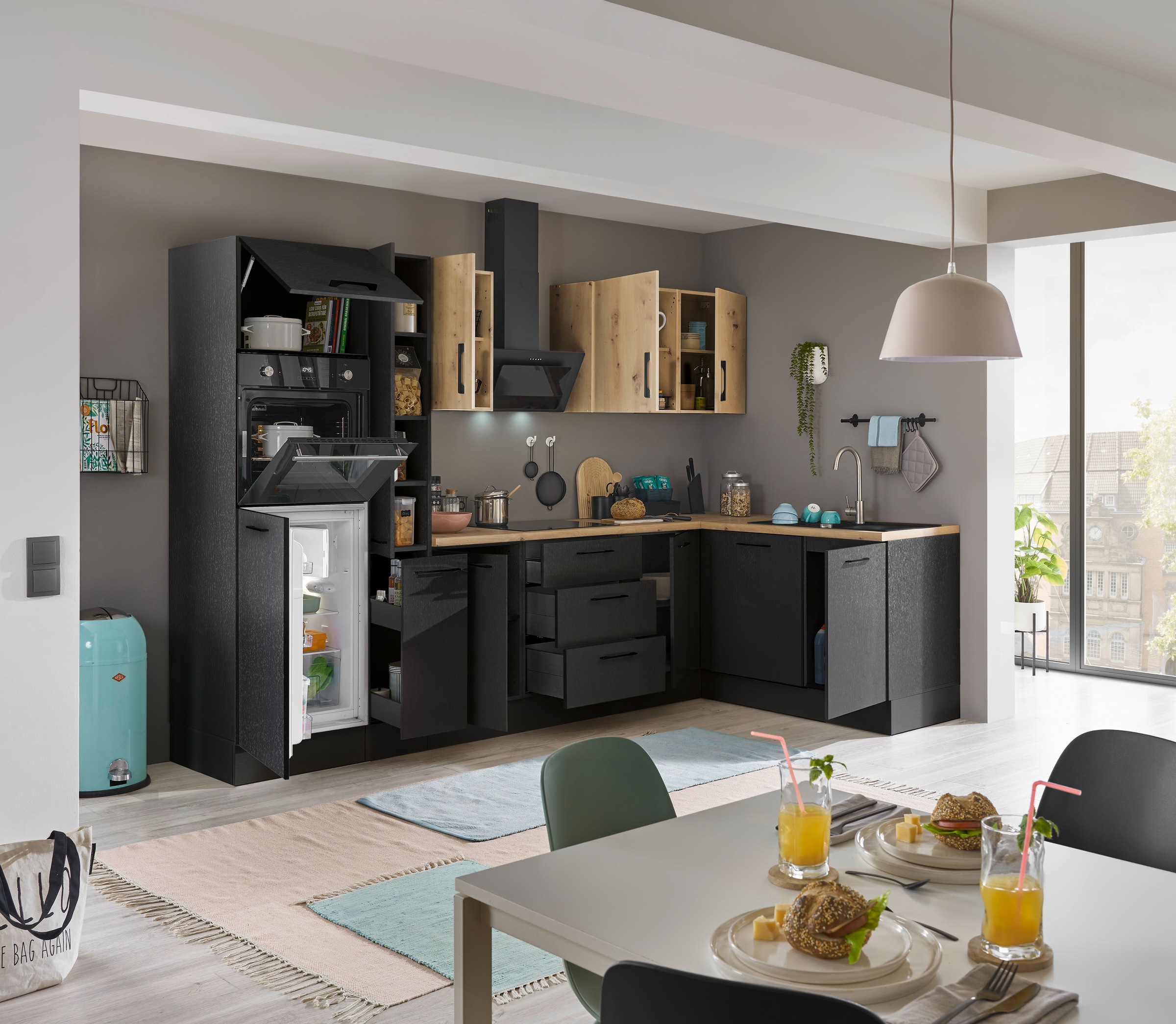 BASIC by Balculina Winkelküche »Turin«, Stellbreite 310x175 cm, wahlweise mit E-Geräten