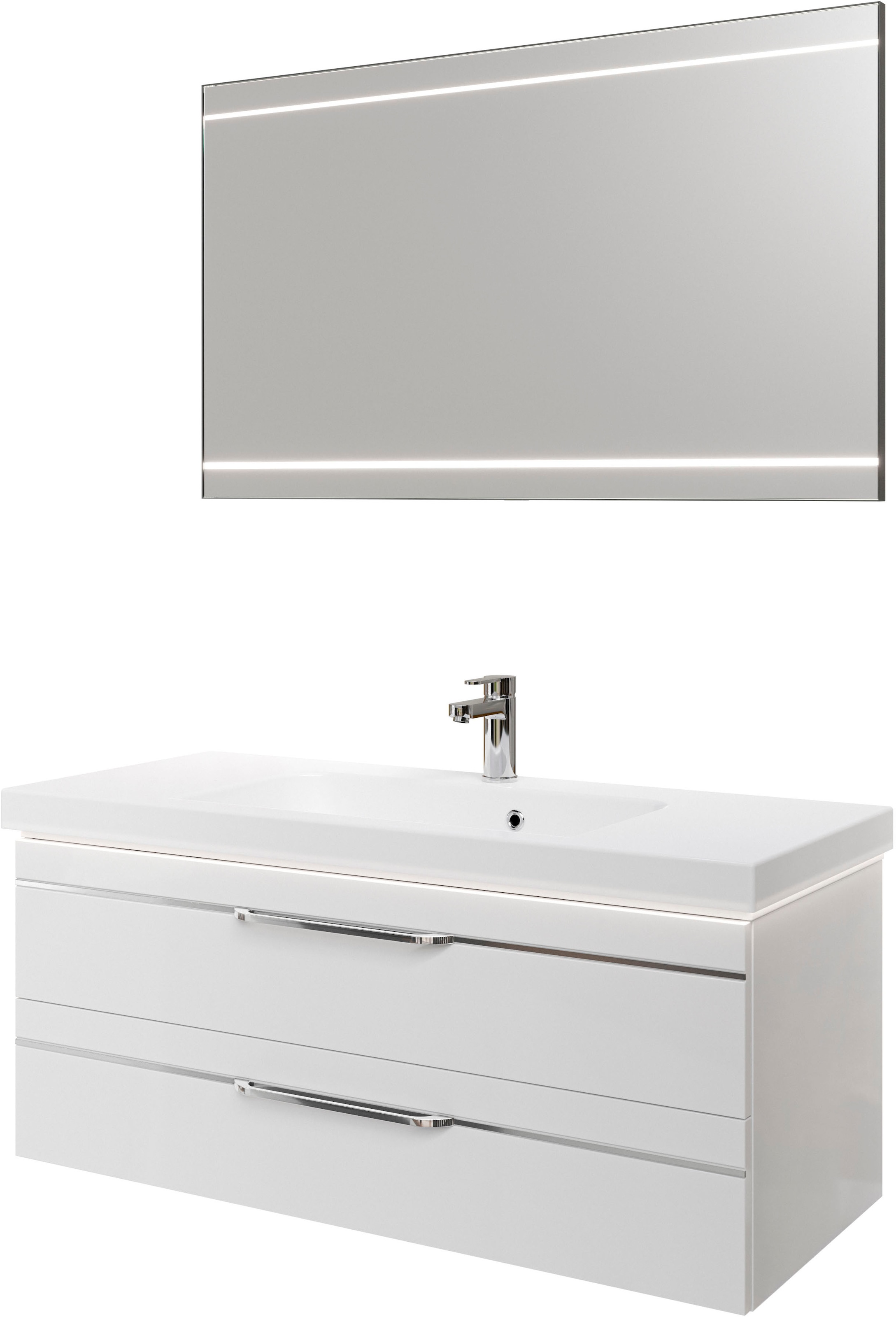 Saphir Badmöbel-Set »Balto 2-teilig Mineralmarmor-Waschtisch mit LED-Spiege günstig online kaufen