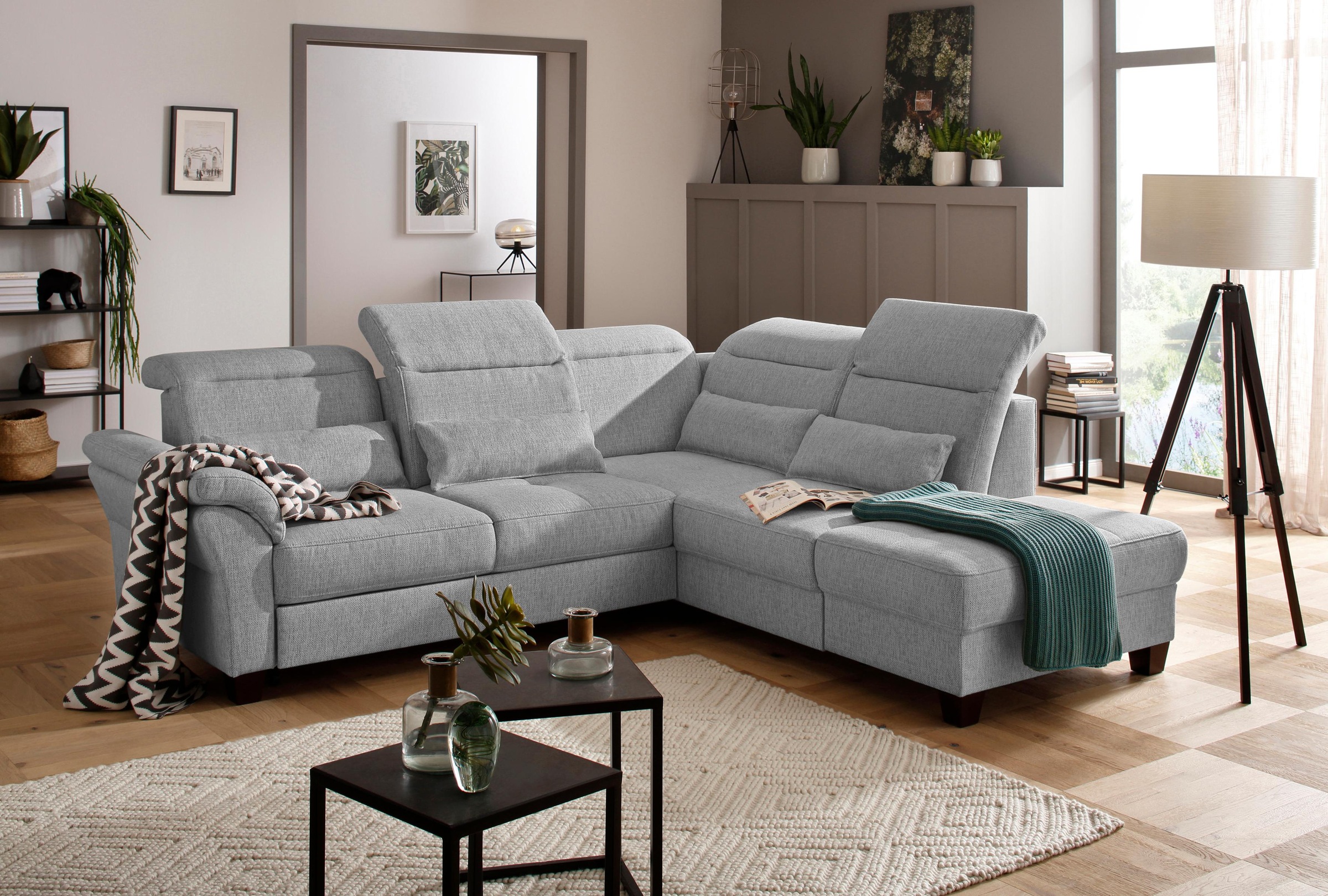 Home affaire Ecksofa »Solvei L-Form« wahlweise auch mit Kopfteilverstellung günstig online kaufen