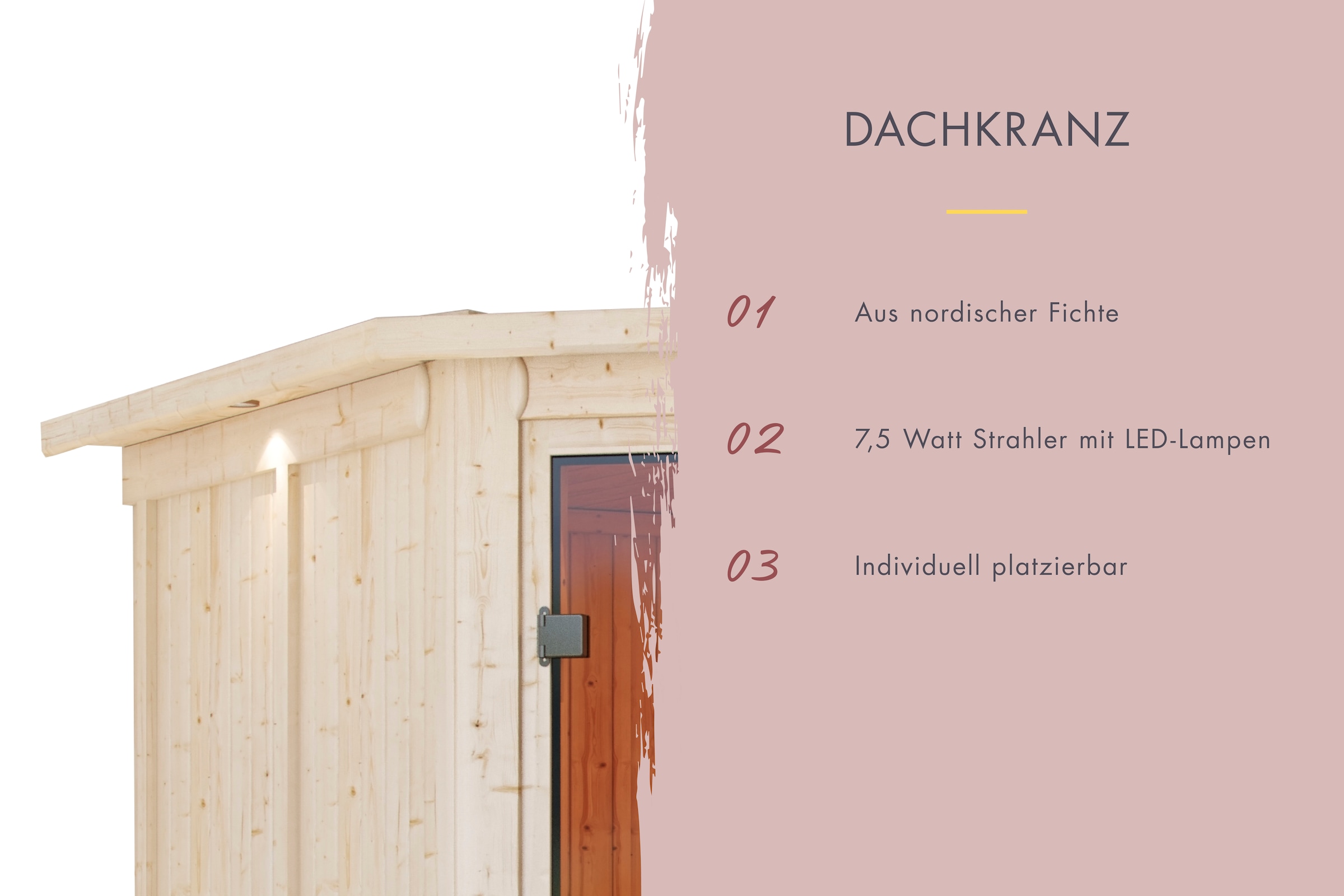 Karibu Sauna »Sanna 2«, 9-kW-Ofen mit externer Steuerung