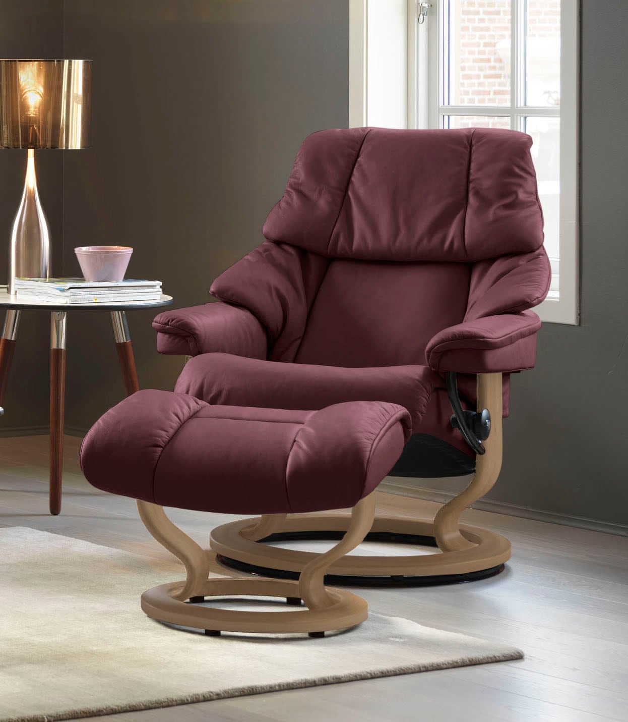 Stressless® Relaxsessel »Reno«, (Set, Relaxsessel mit Hocker), mit Hocker, günstig online kaufen