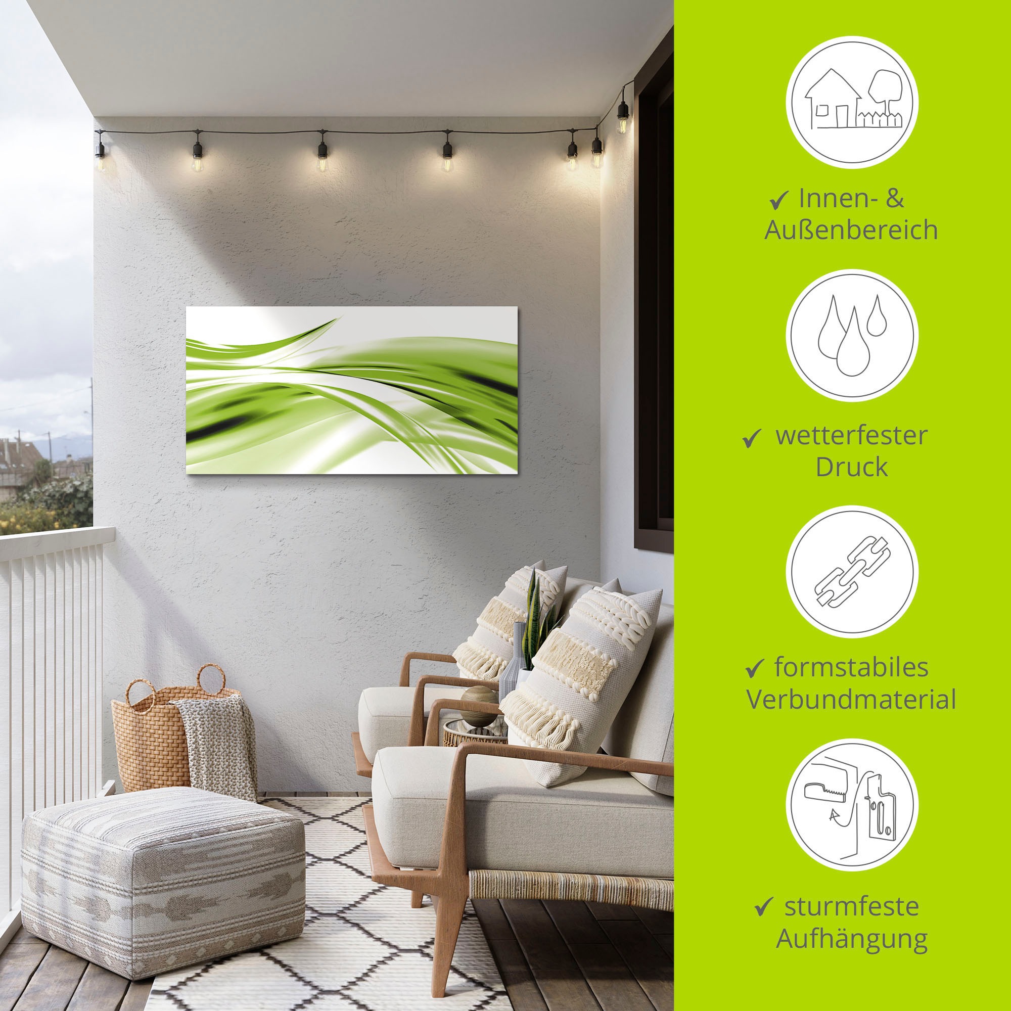 Artland Wandbild »Schöne Welle - Abstrakt«, Gegenstandslos, (1 St.), als Alubild, Outdoorbild, Leinwandbild, Poster in verschied. Größen