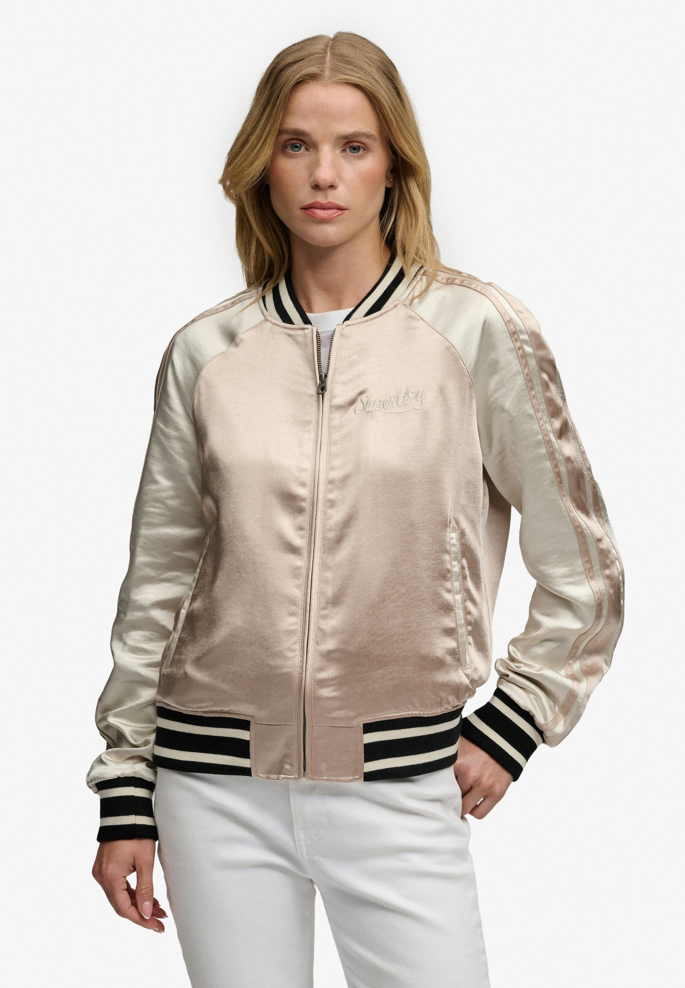 Superdry Parka »SUIKAJAN EMBROIDERED BOMBER« Slim Fit, mit Reißverschluss, aus Polyester und Kunstfaser