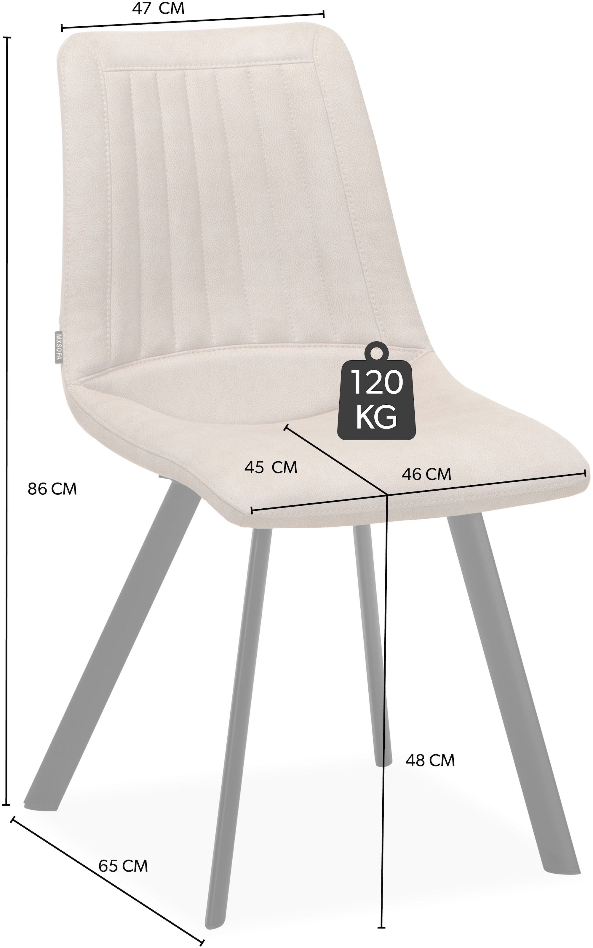 OMG Design Esszimmerstuhl »Pluto«, (Set), 2 St., Stoff, pflegeleichte Microfaser, Lederoptik