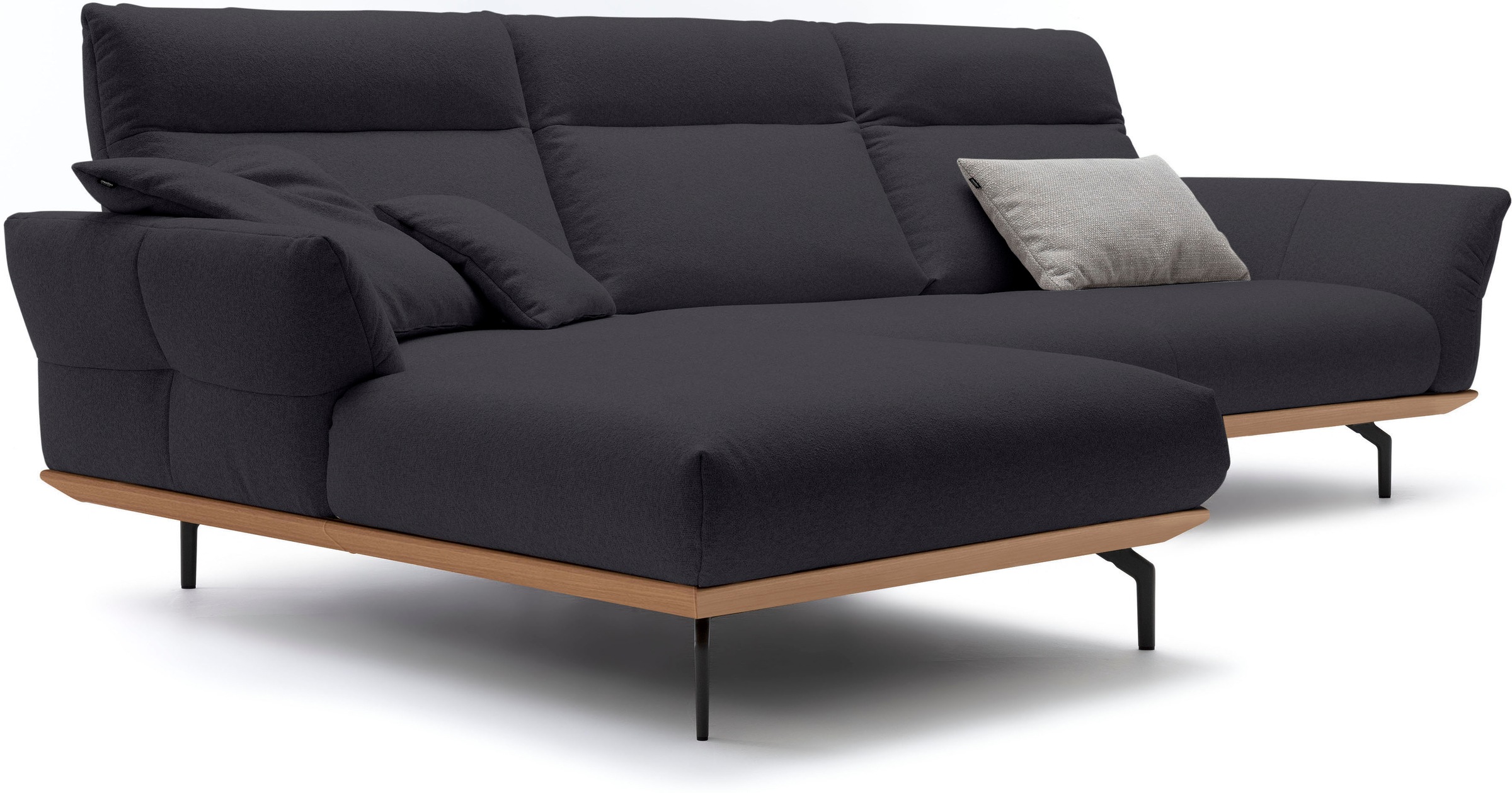 Creation BY ROLF BENZ Ecksofa »CR.460«, Sockel in Eiche, Winkelfüße in Umbragrau, Breite 318 cm