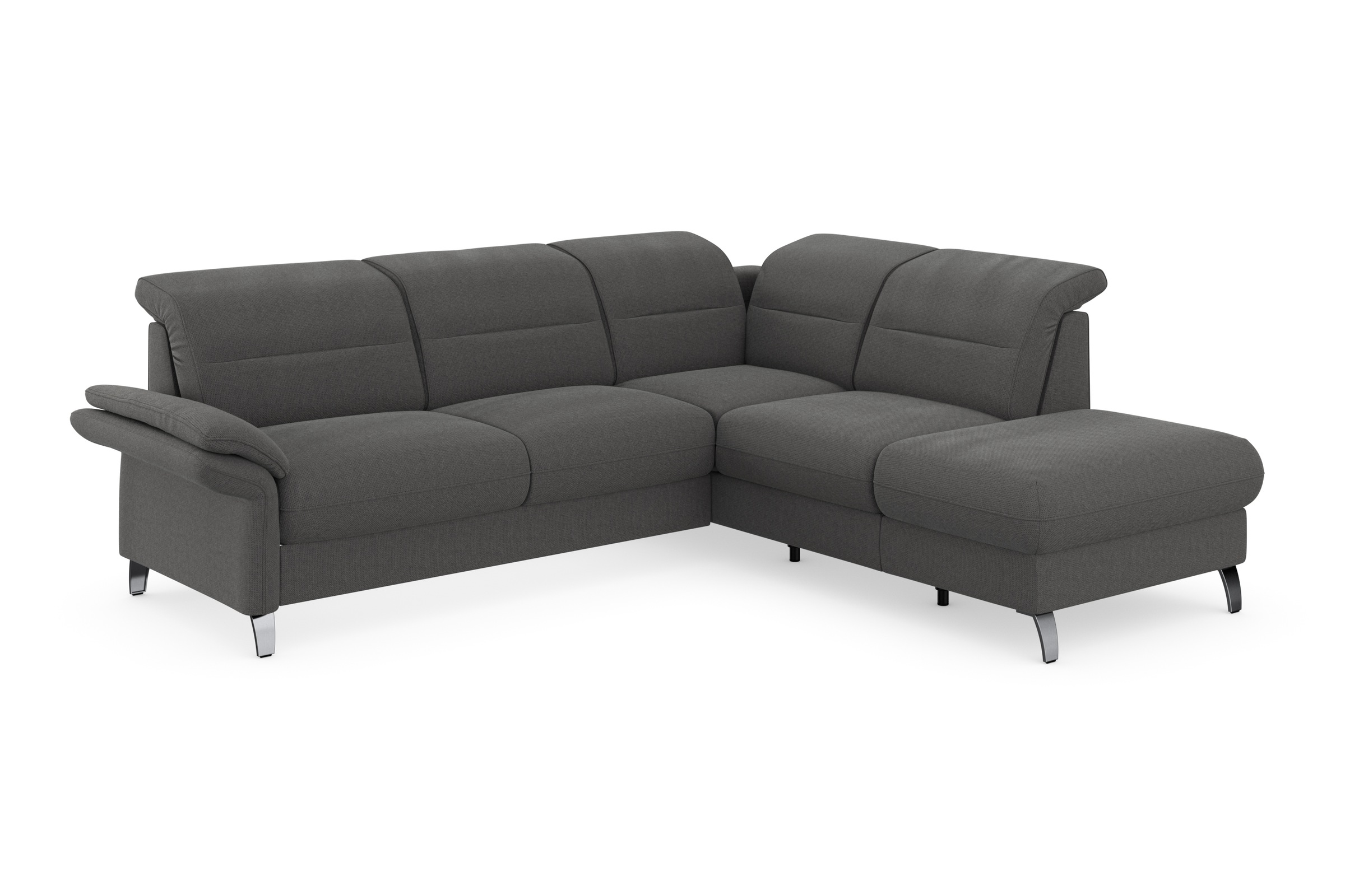 sit&more Ecksofa »Grenoble L-Form mit Federkern«, wahlweise mit Bettfunktion, Bettkasten, Arm- und Kopfteilverstellung
