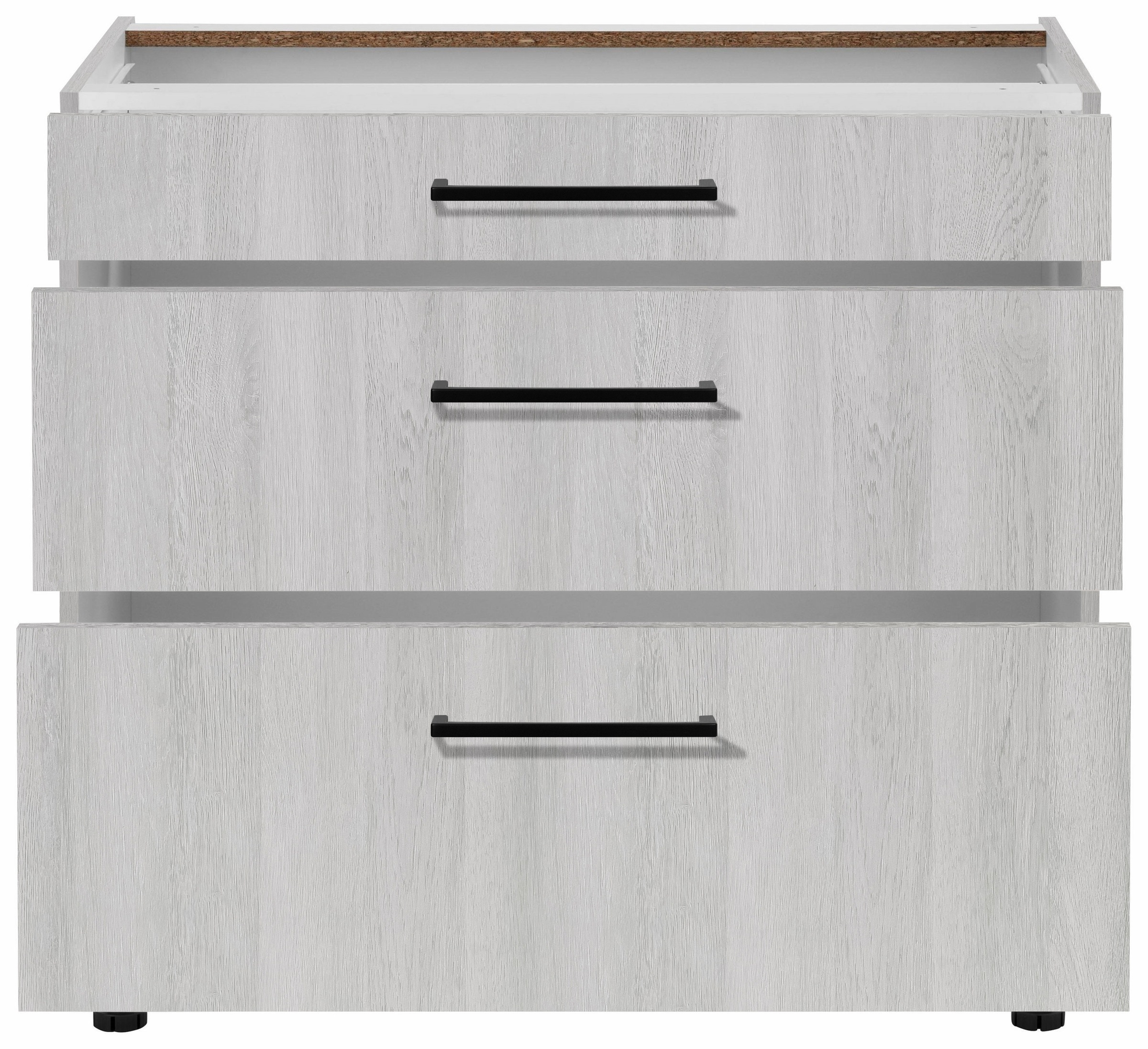 wiho Küchen Unterschrank »Nisos« 90 cm breit, Soft-Close in Schubladen, verstellbare Füße, ohne Platte