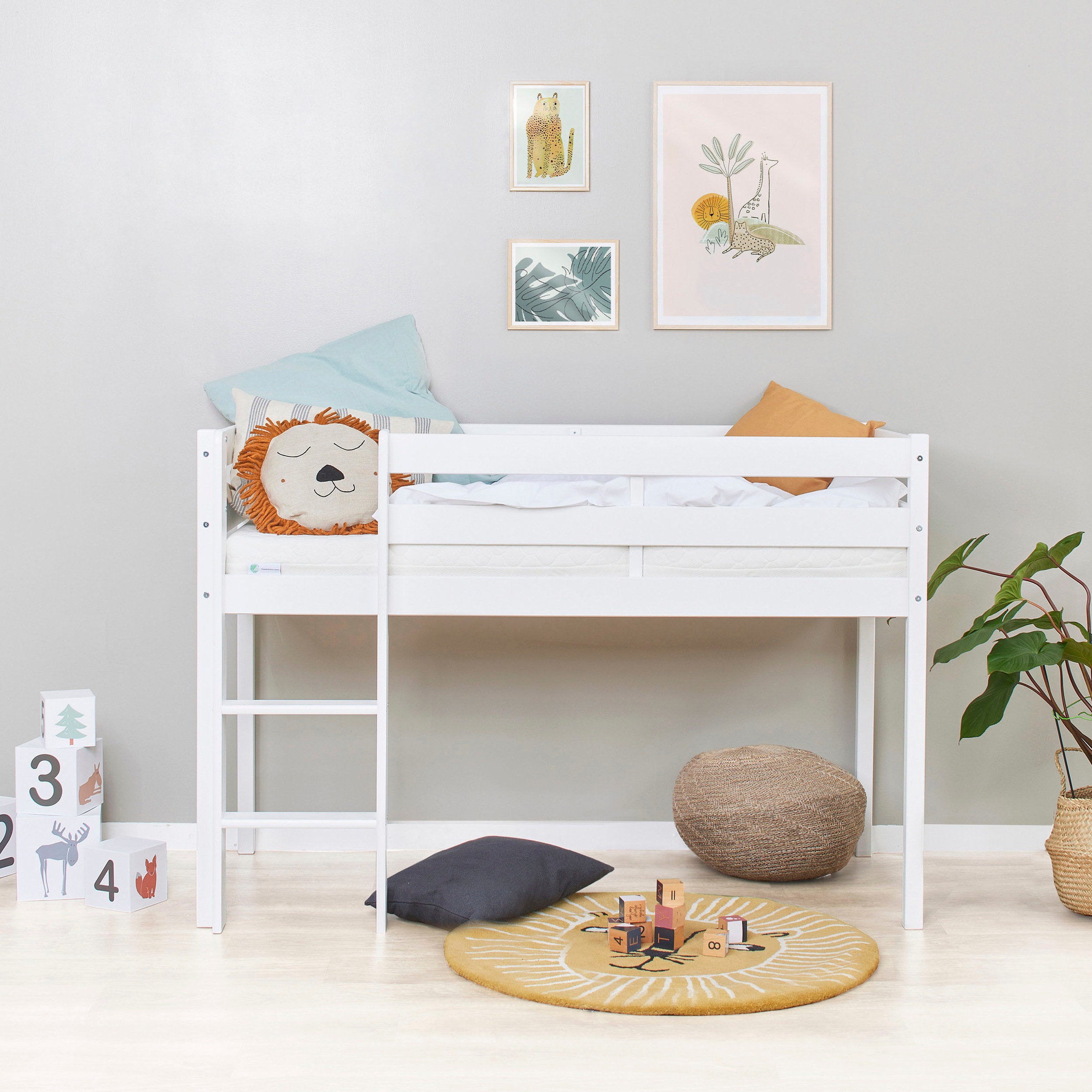 Hoppekids Spielbett »ECO COMFORT, Hochbett, in 2 Einzelbetten teilbar«, Höhe 72cm, Farbe & Größe & Matratze