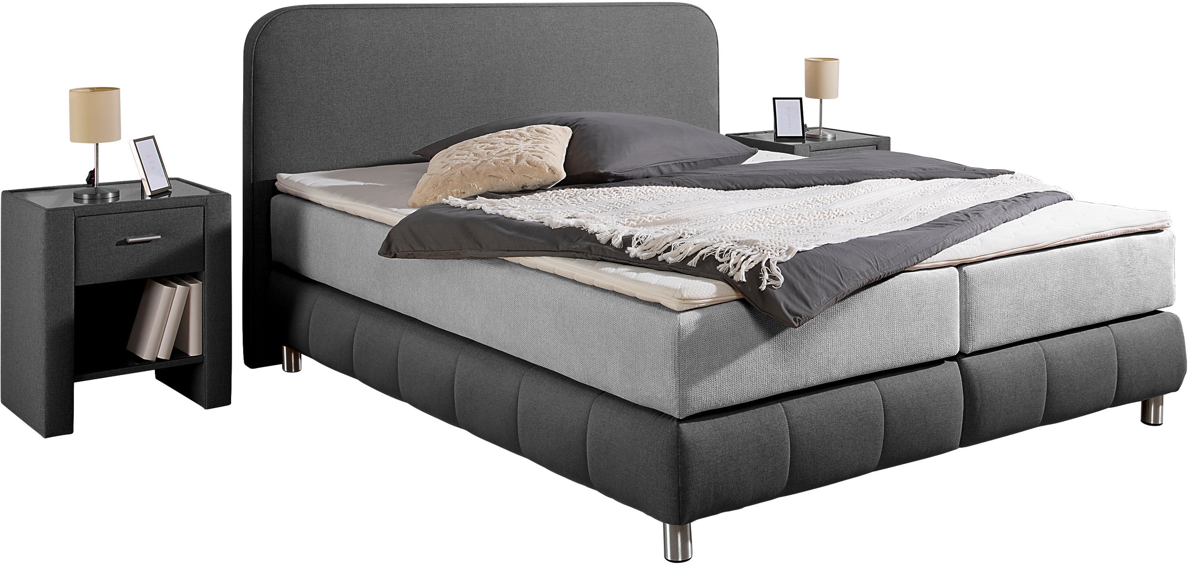 Home affaire Boxspringbett »Cesson, in verschiedenen Breiten«, inkl. Topper günstig online kaufen