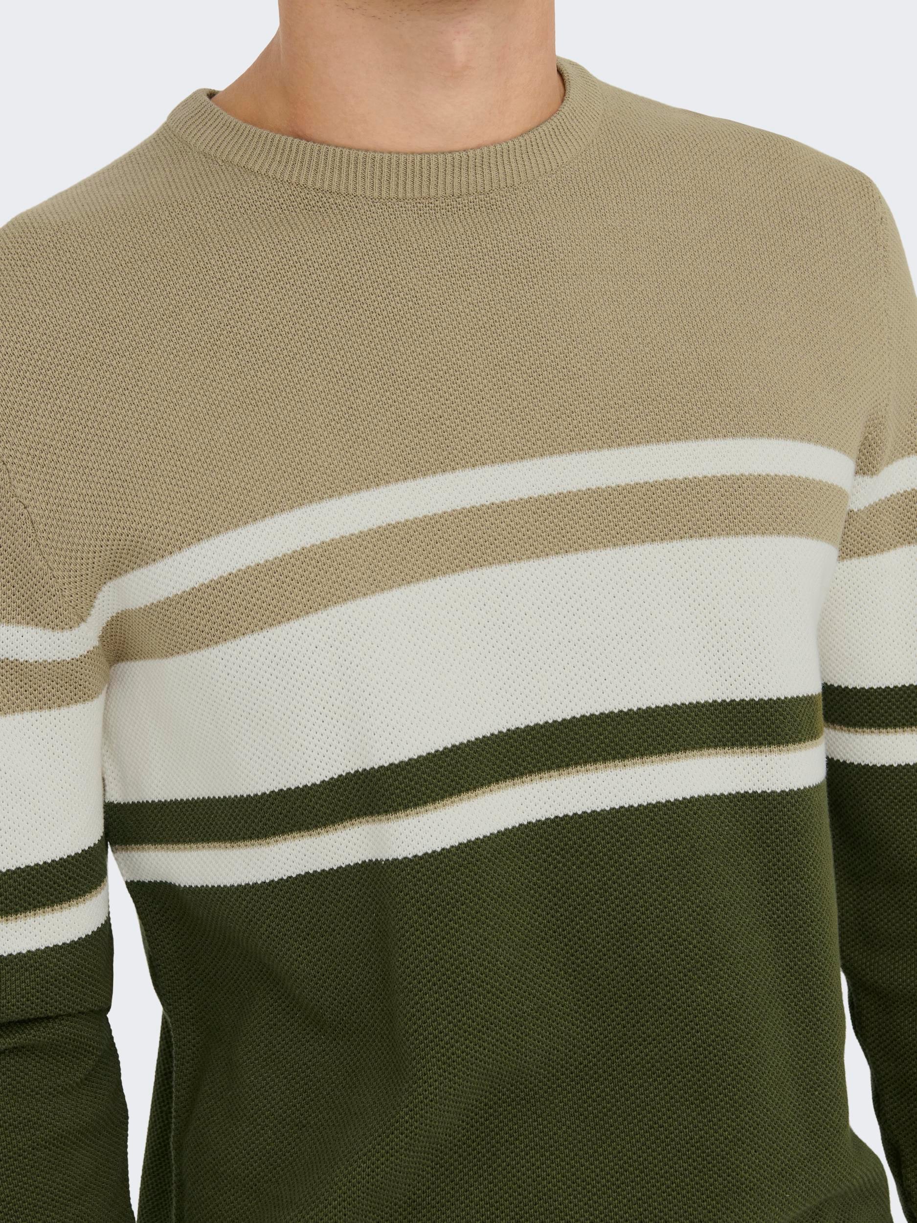 ONLY & SONS Rundhalspullover »ONSNIGUEL REG 12 BLOCK CREW KNIT«