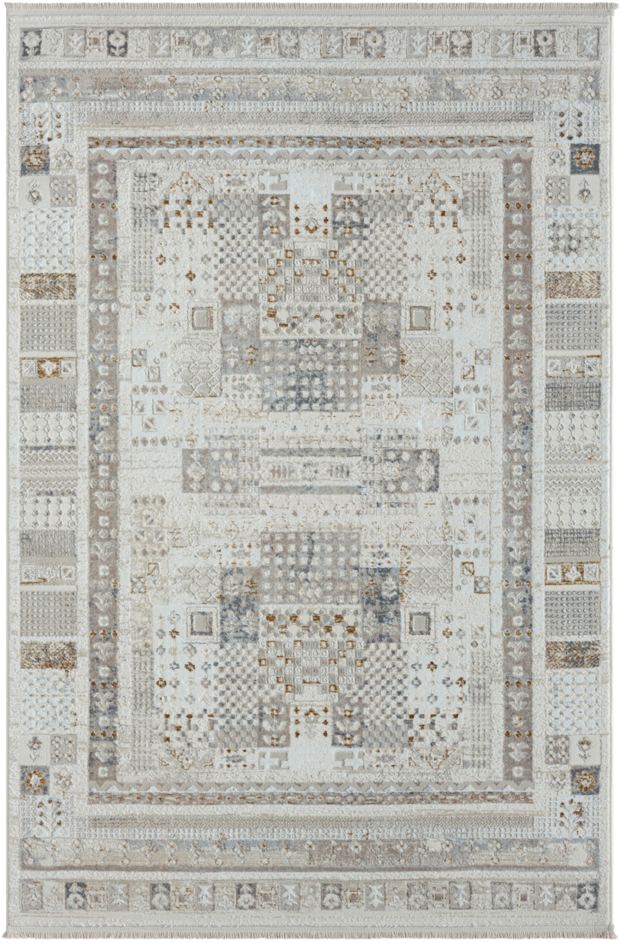 Myflair Möbel & Accessoires Teppich »My Kashkuly«, rechteckig, 10 mm Höhe, Kurzflor, Retro-Style, besonders weich durch Microfaser, mit Fransen