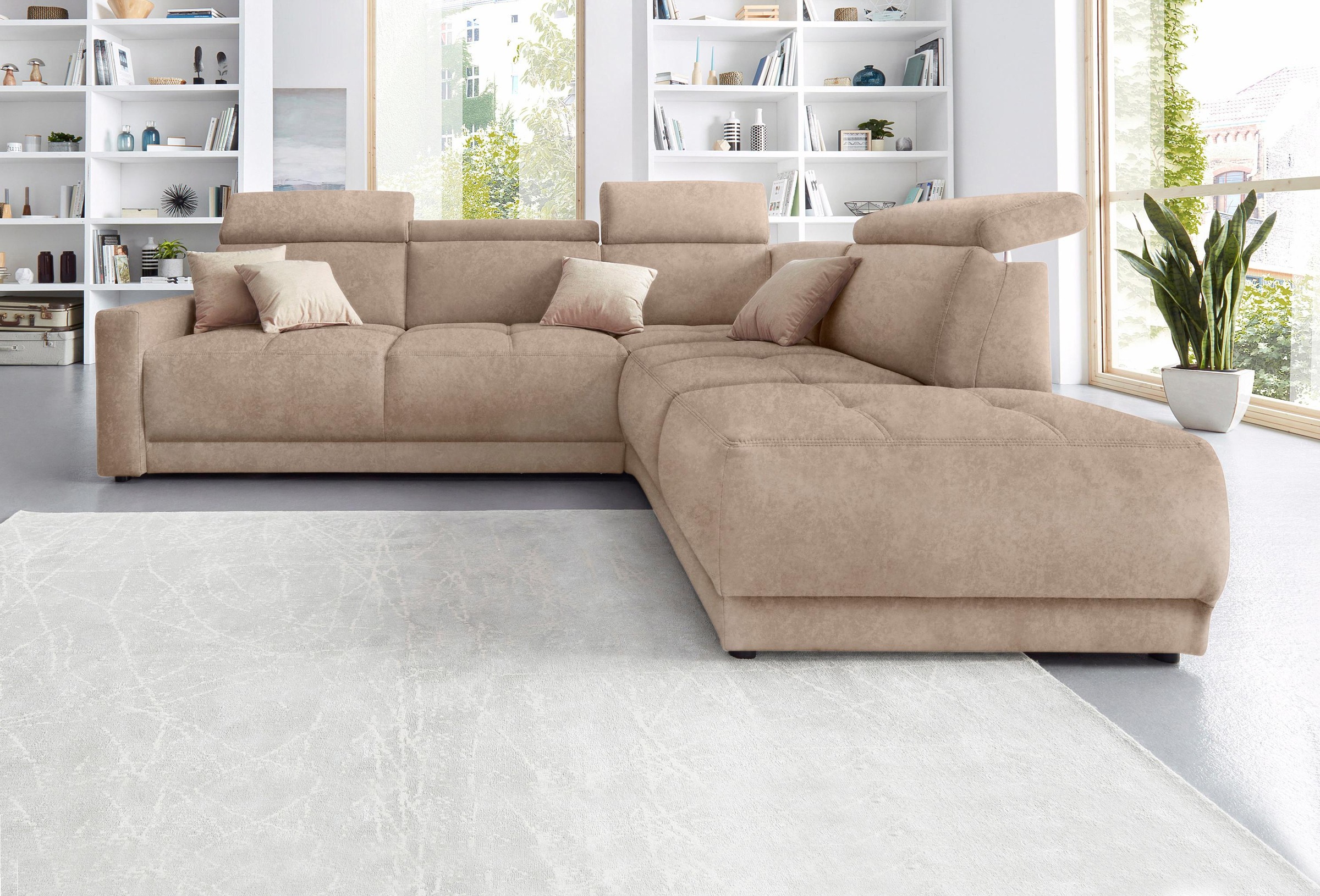 DOMO collection Ecksofa »Ava, moderne Sitzheftung mit toller Doppelnaht, ko günstig online kaufen