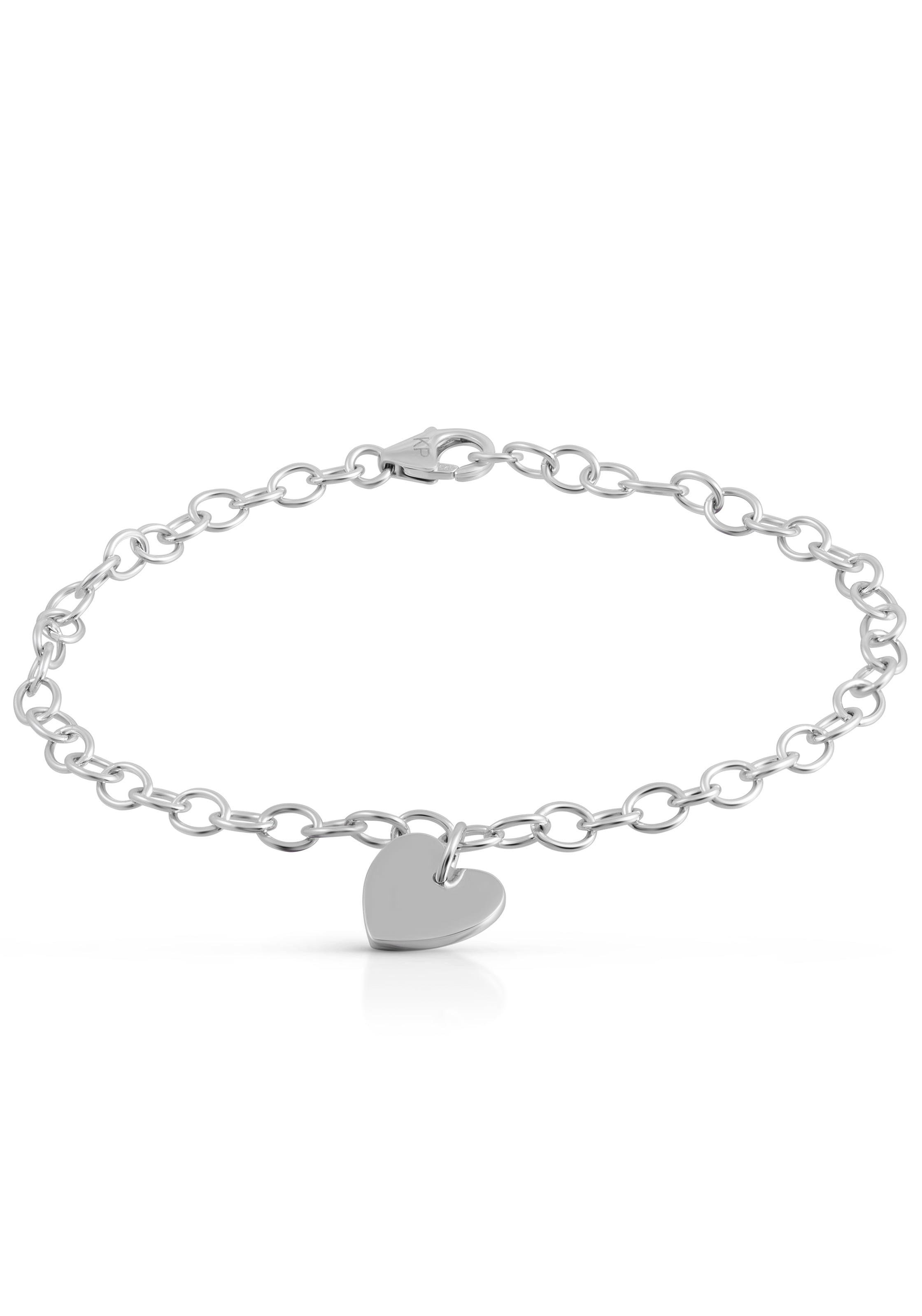 Gravur Armband Aus Echtem 925er Sterlingsilber – Mit Herz & Schutzengel, Länge 18 Cm