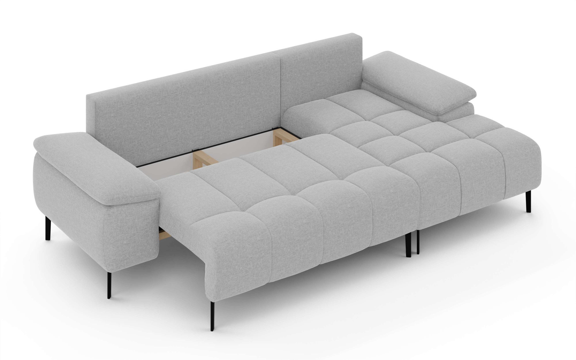 Home affaire Ecksofa »DROMARA Schlafsofa mit Bettkasten, Maße: B/T/H 277/141/91 cm« L-Form mit Recamiere rechts/links bestellbar, Wellenunterfederung