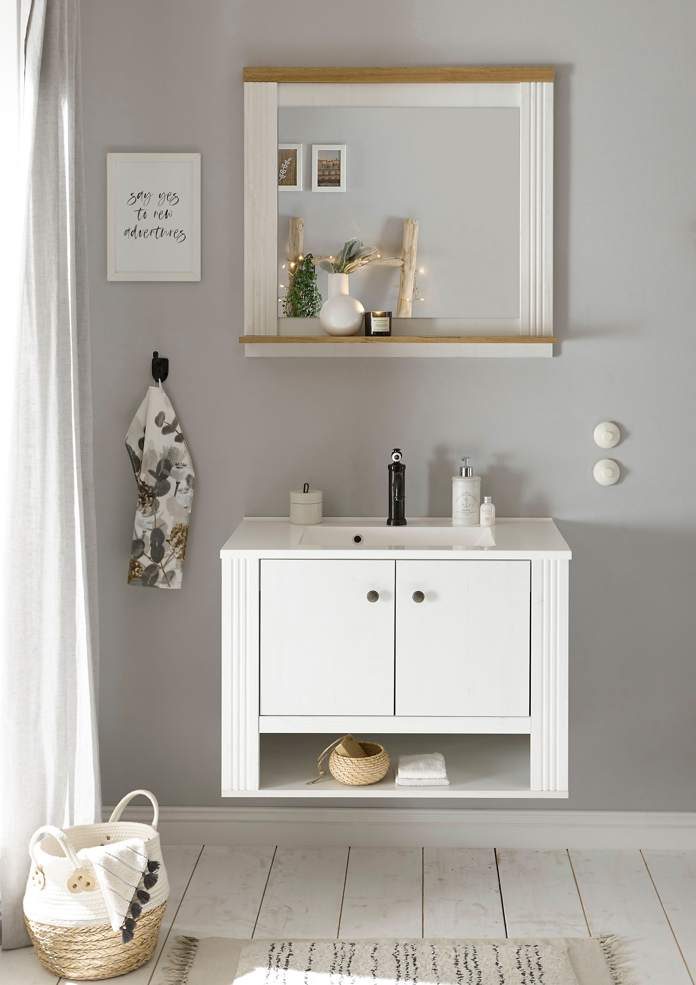 Home affaire Badmöbel-Set »WESTMINSTER, Bad im Landhausstil, 2-teiliges Bad günstig online kaufen