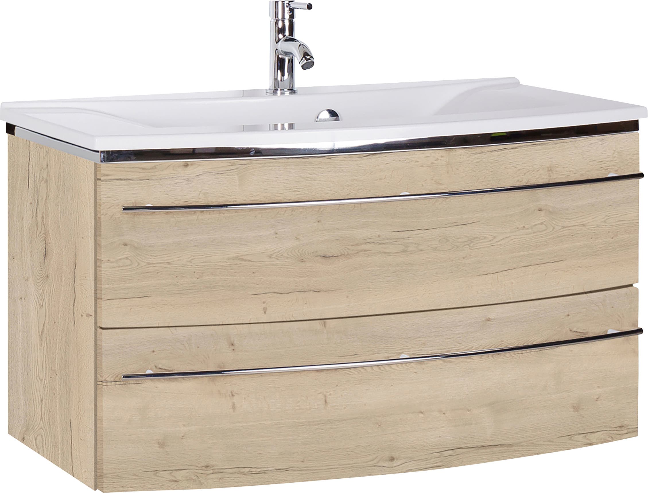 Waschtisch SAPHIR "3040", weiß (eiche struktur weiß, eiche struktur weiß), B:92,4cm H:90cm T:48cm, Waschtische, Waschtisch, Breite 92,4 cm