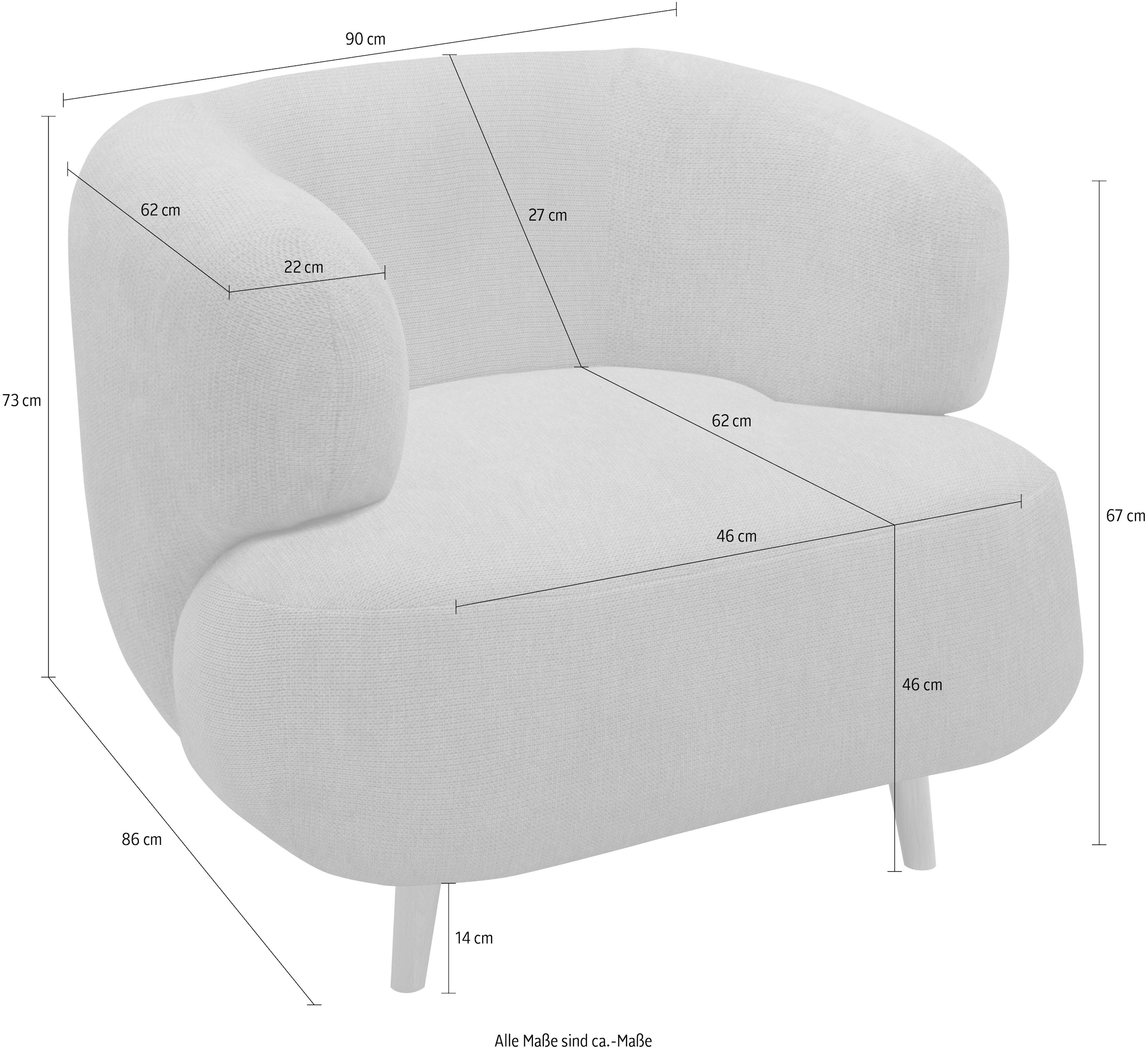 andas Sessel »Tistam«, Formschöner Polstersessel, perfektes Einzelstück, organische Form