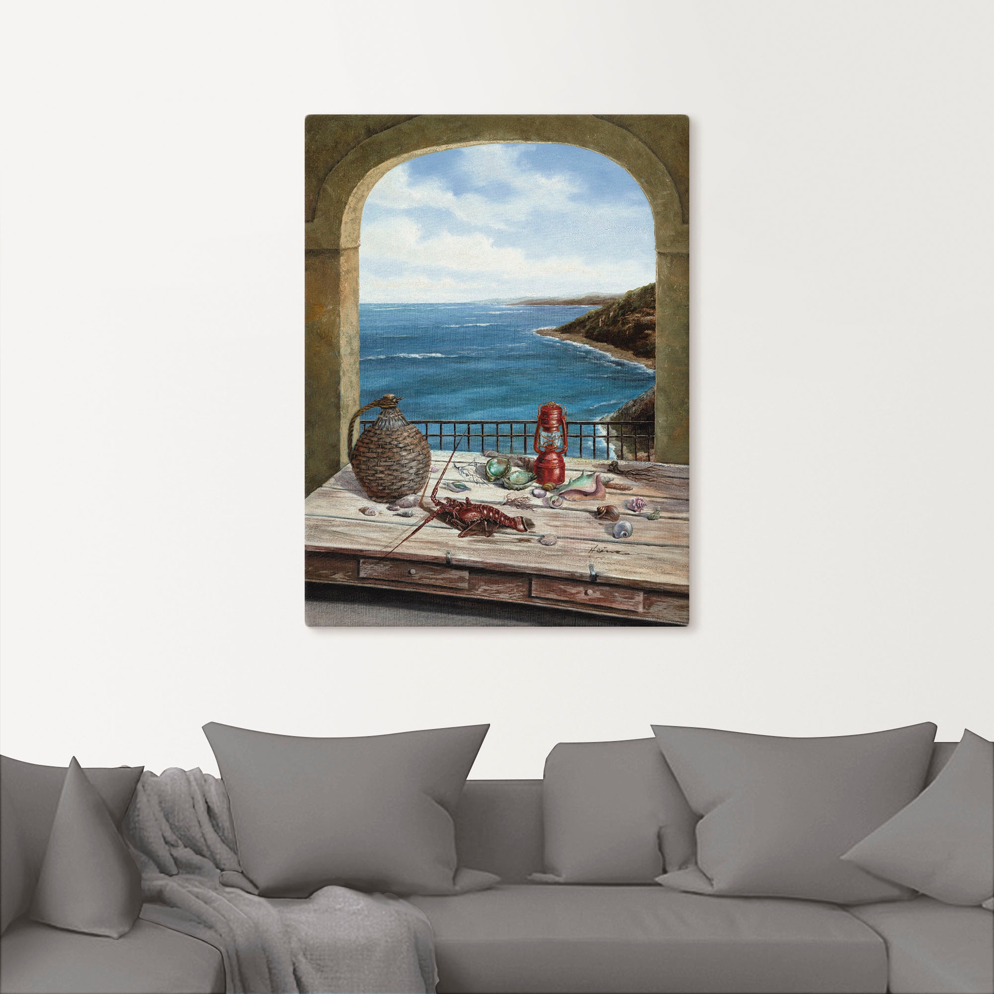 Artland Wandbild »Stillleben am Meer«, Fensterblick, (1 St.), als Alubild, Outdoorbild, Leinwandbild, Poster, Wandaufkleber