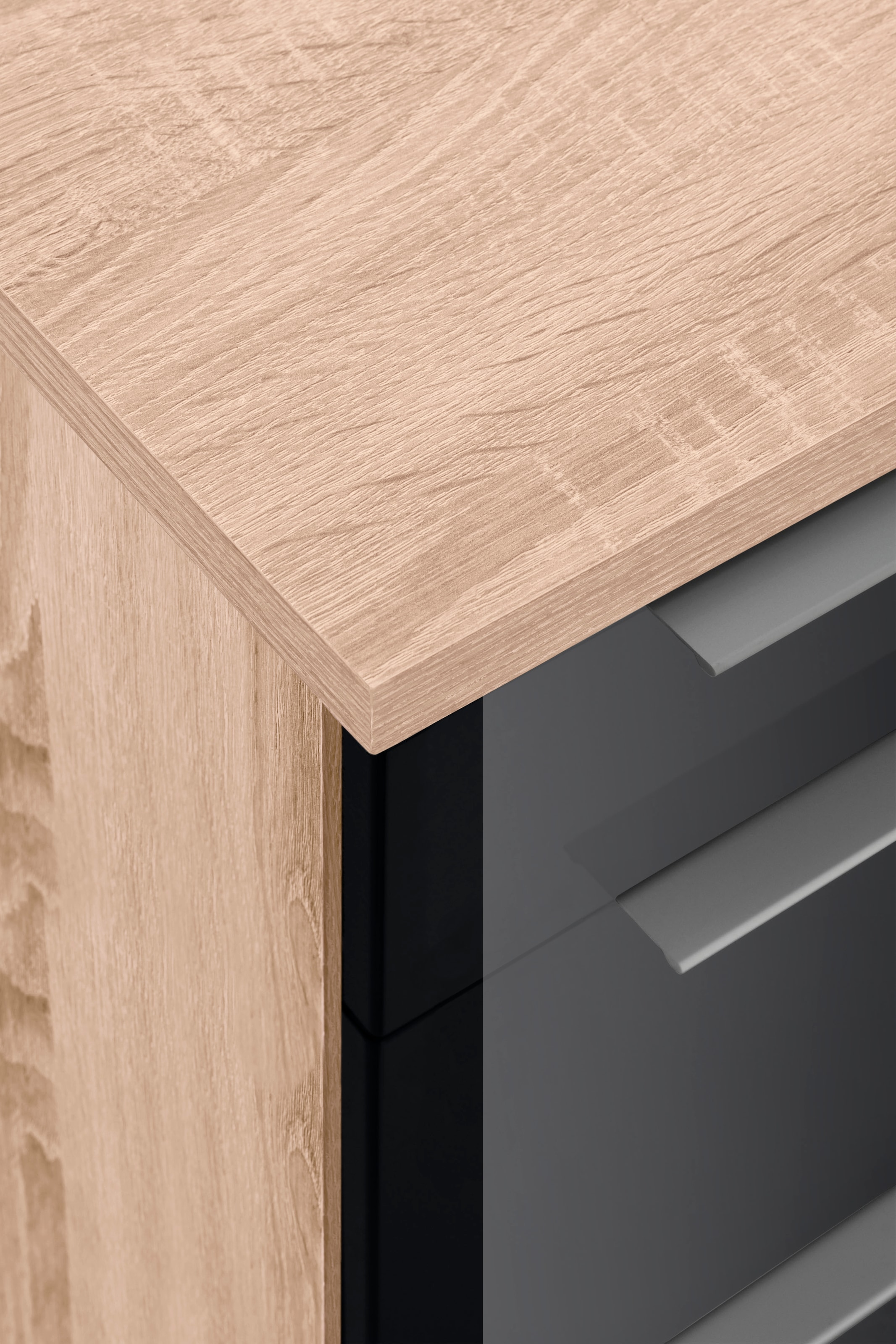 KOCHSTATION Küchenzeile »KS-Brindisi«, Breite 270 cm, wahlweise mit E-Geräten, mit MDF-Fronten und Regal