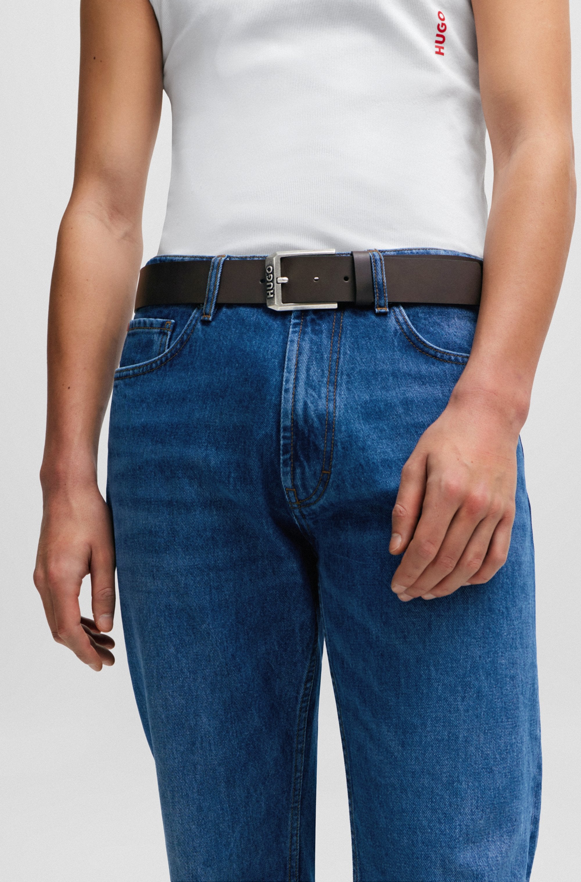 HUGO Ledergürtel »Gelio Sz40«, mit Markenlabel von HUGO